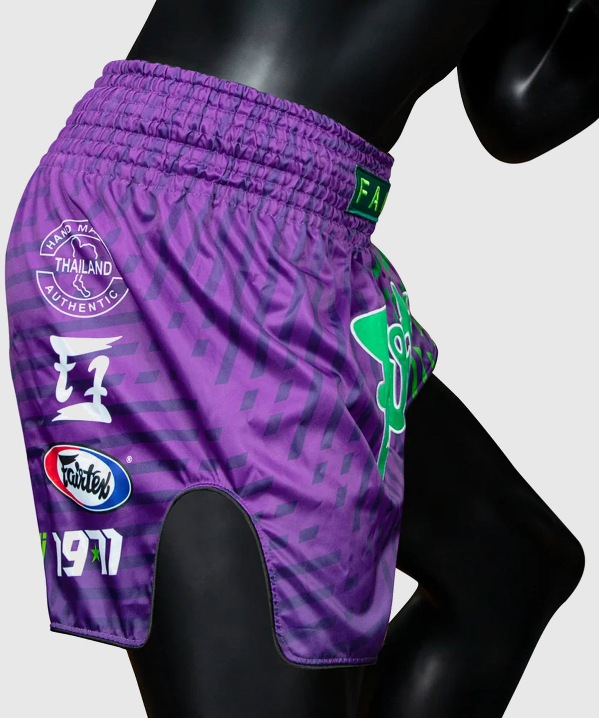 Short de Muay Thai Fairtex Racer - Violet/Vert