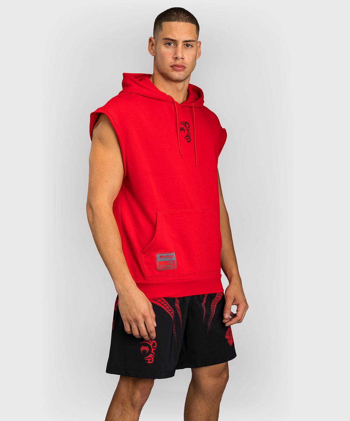 Venum x Mike Tyson Tiger Ärmelloser Hoodie - Intensivrot/Tiefschwarz
