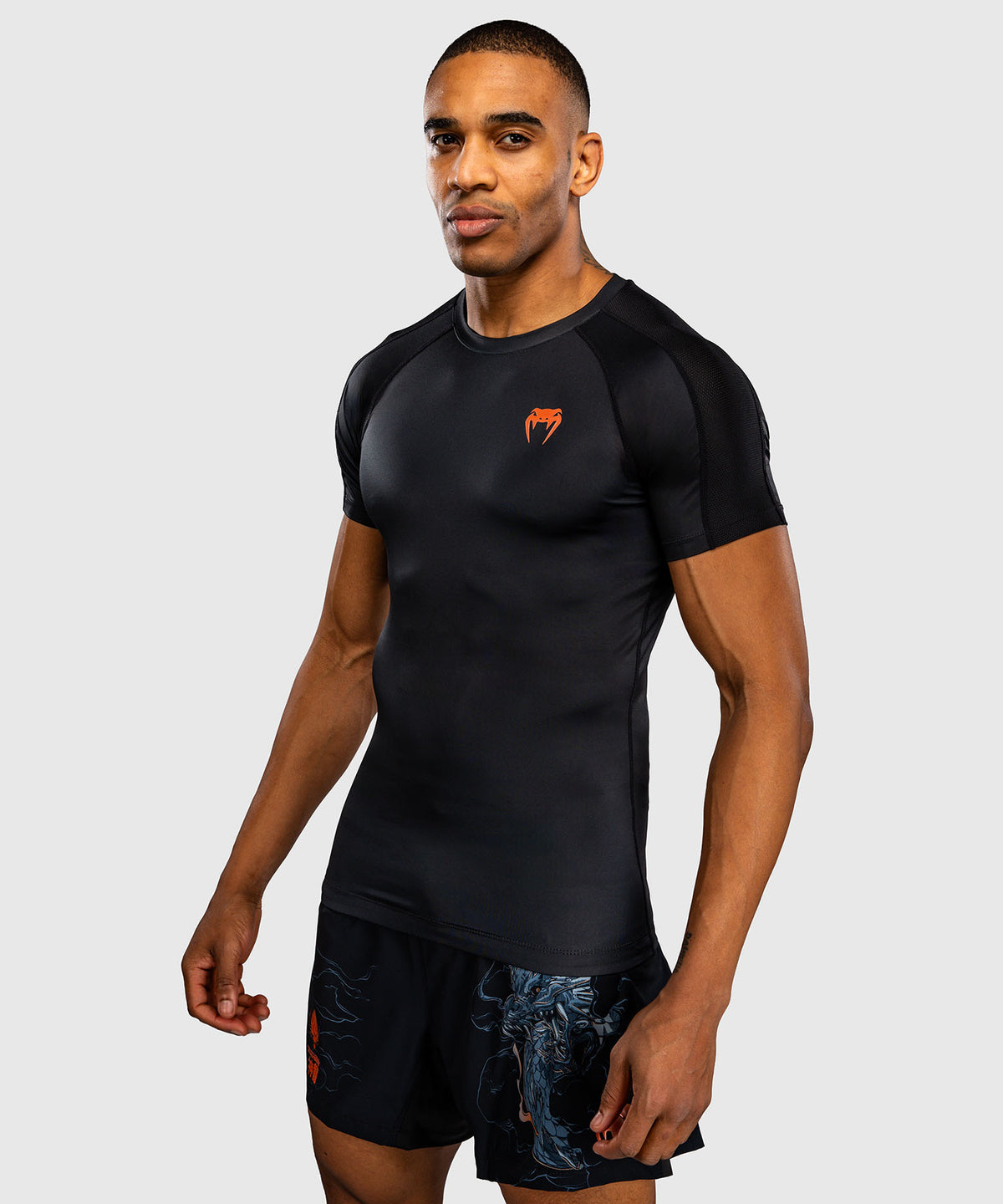 Venum Thunder Dragon Rashguard a Maniche Corte – Nero/Grigio/Rame