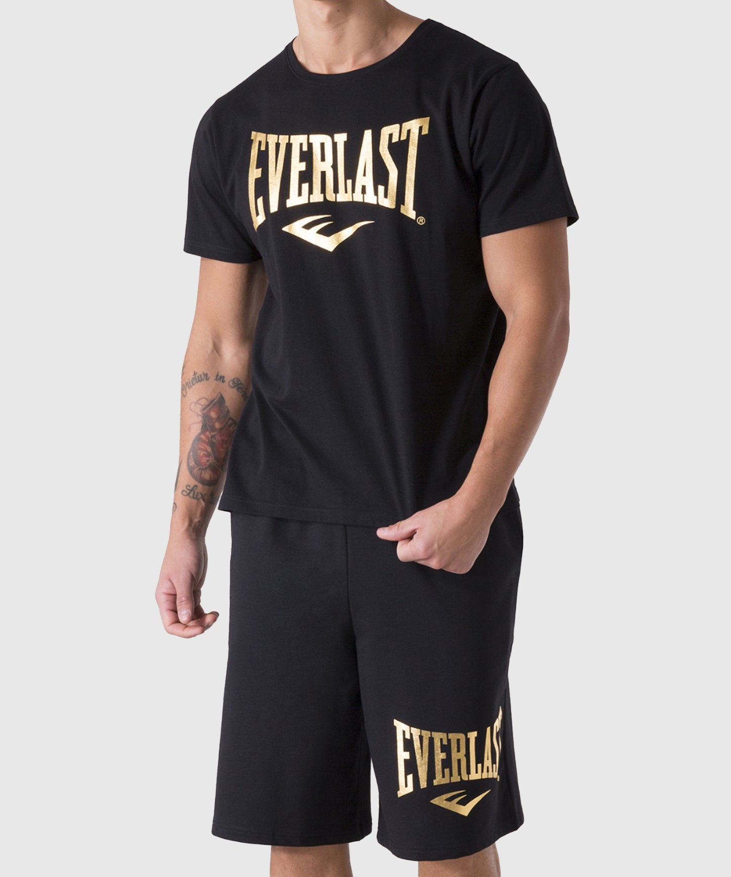 T-shirt Everlast Fitted Gold Print - Noir/Or