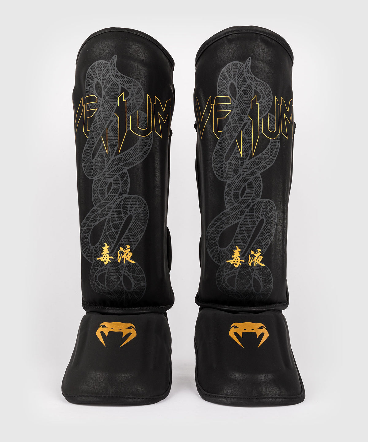 Venum Serpenti Shin Guards - Black/Silver/Gold