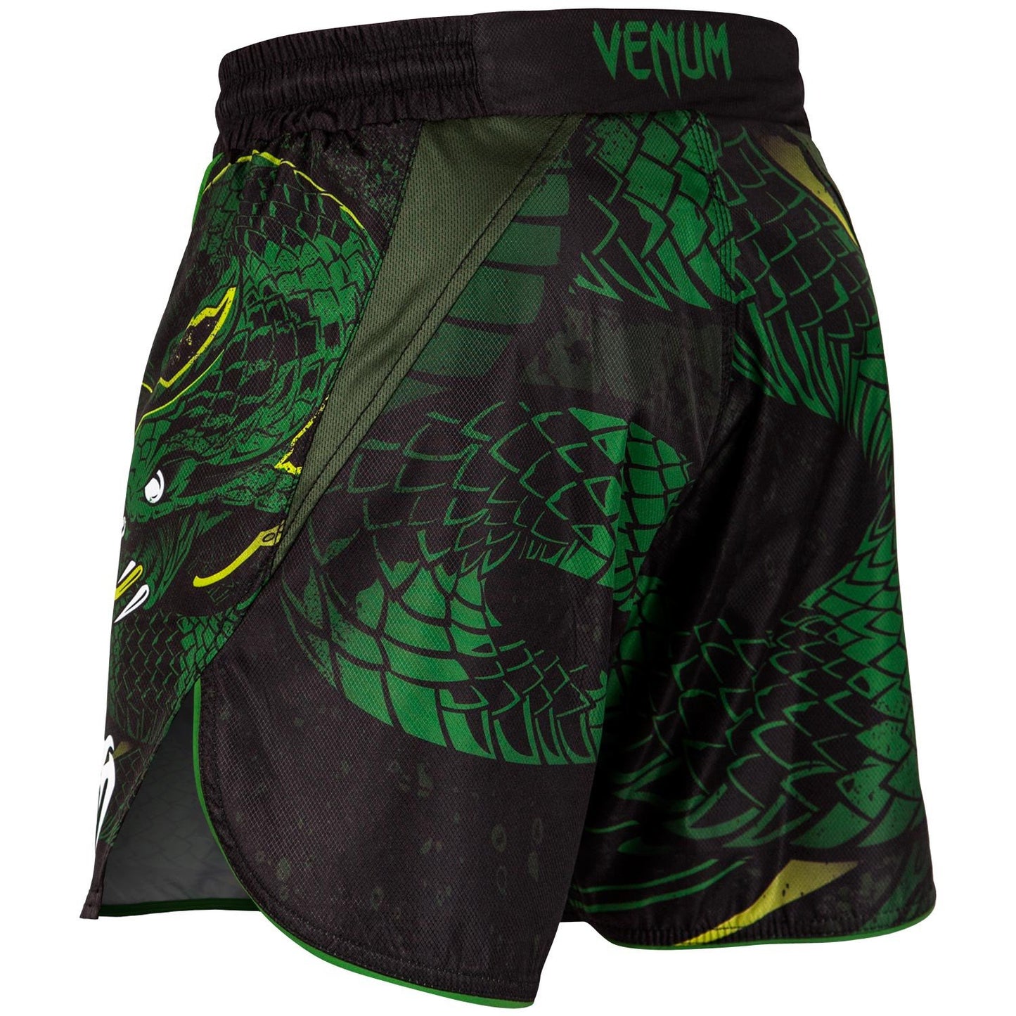 Fightshort court Venum Green Viper - Noir/Vert