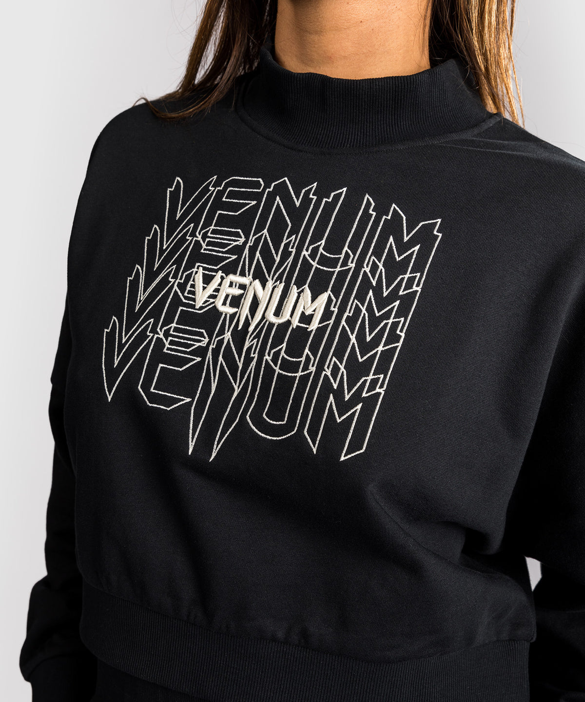 Venum Pulse Damen Cropped Sweatshirt - Schwarz/Weiß