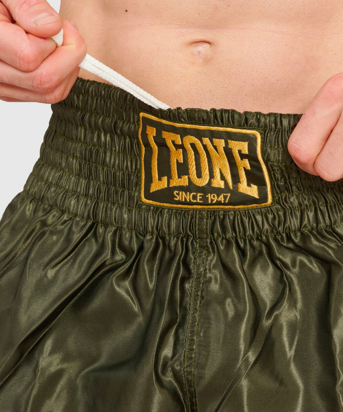 Leone Basic Pantalones de Muay Thai - Caqui