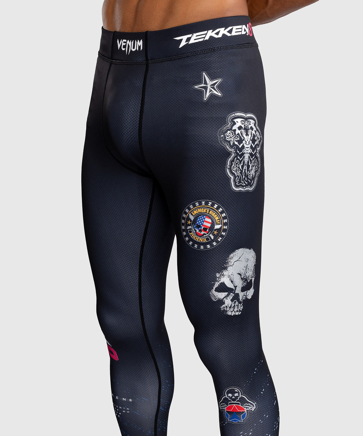 Venum x TEKKEN 8 - Paul Phoenix Pantaloni a compressione - Nero/Blu
