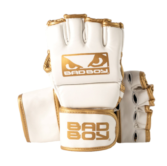 Bad Boy Fashion Guantes de MMA con pulgares - Blanco/Oro