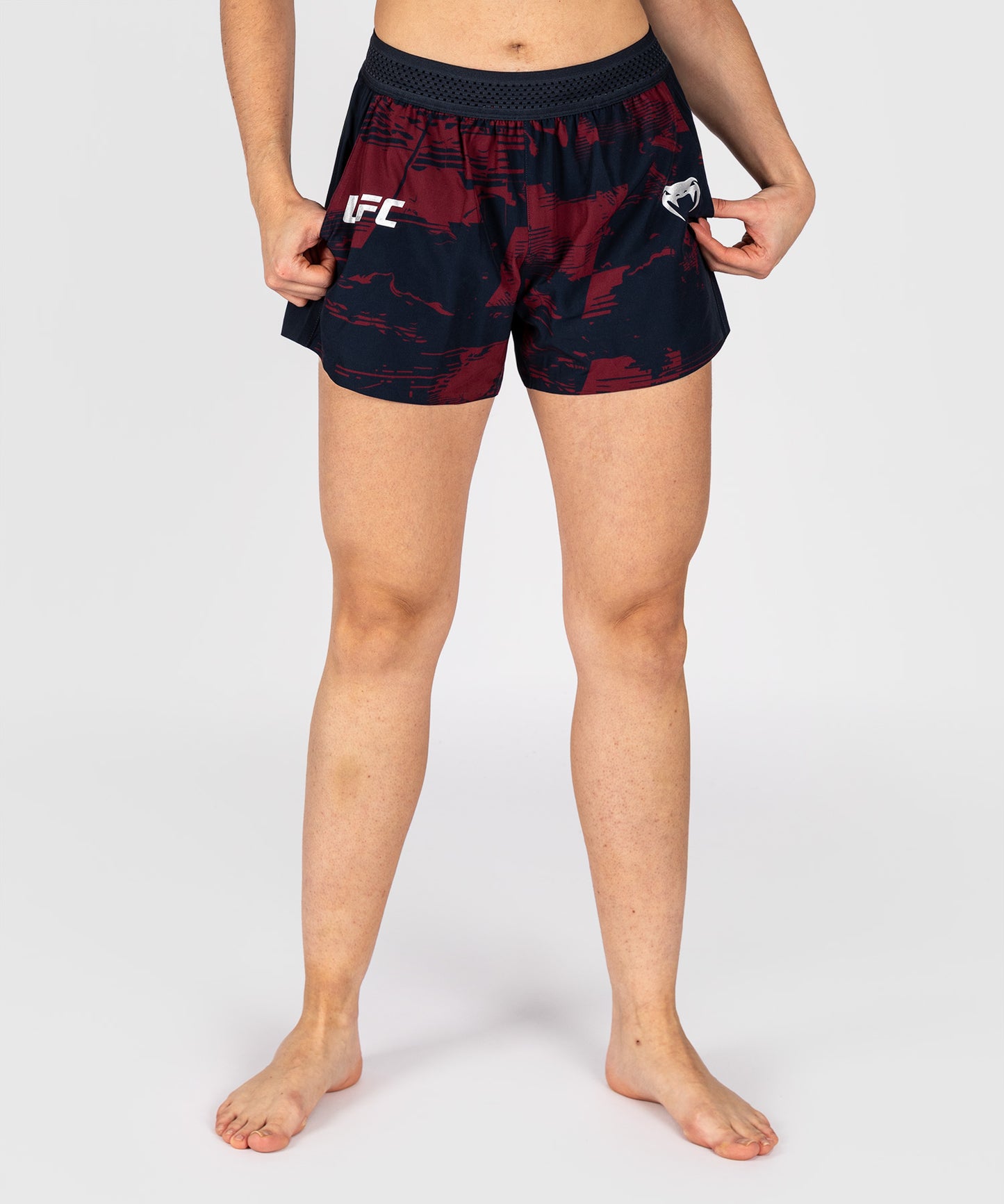 UFC Zenith by Venum Authentic Fight Week Performance Short Damen - Marineblau/Burgunderrot/Silber