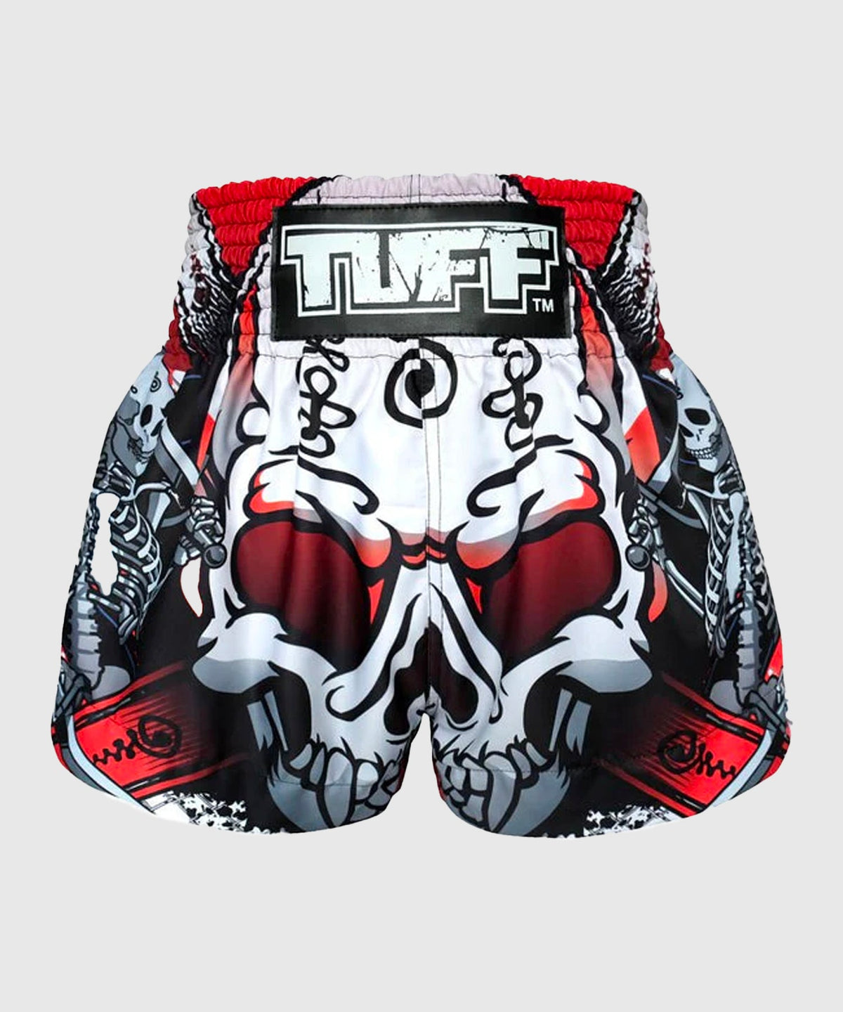Short de Muay Thai Tuff Devil Skull - Blanc