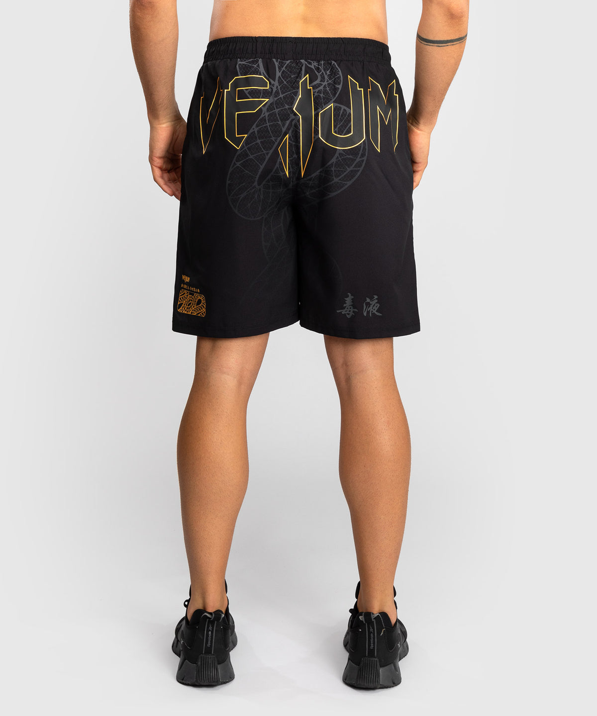 Venum Serpenti Training Shorts - Black/Silver/Gold
