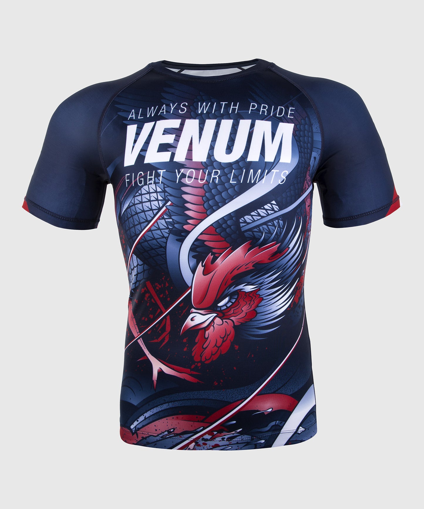 Venum Rooster Rashguard - Kurzarm - Marineblau/Orange