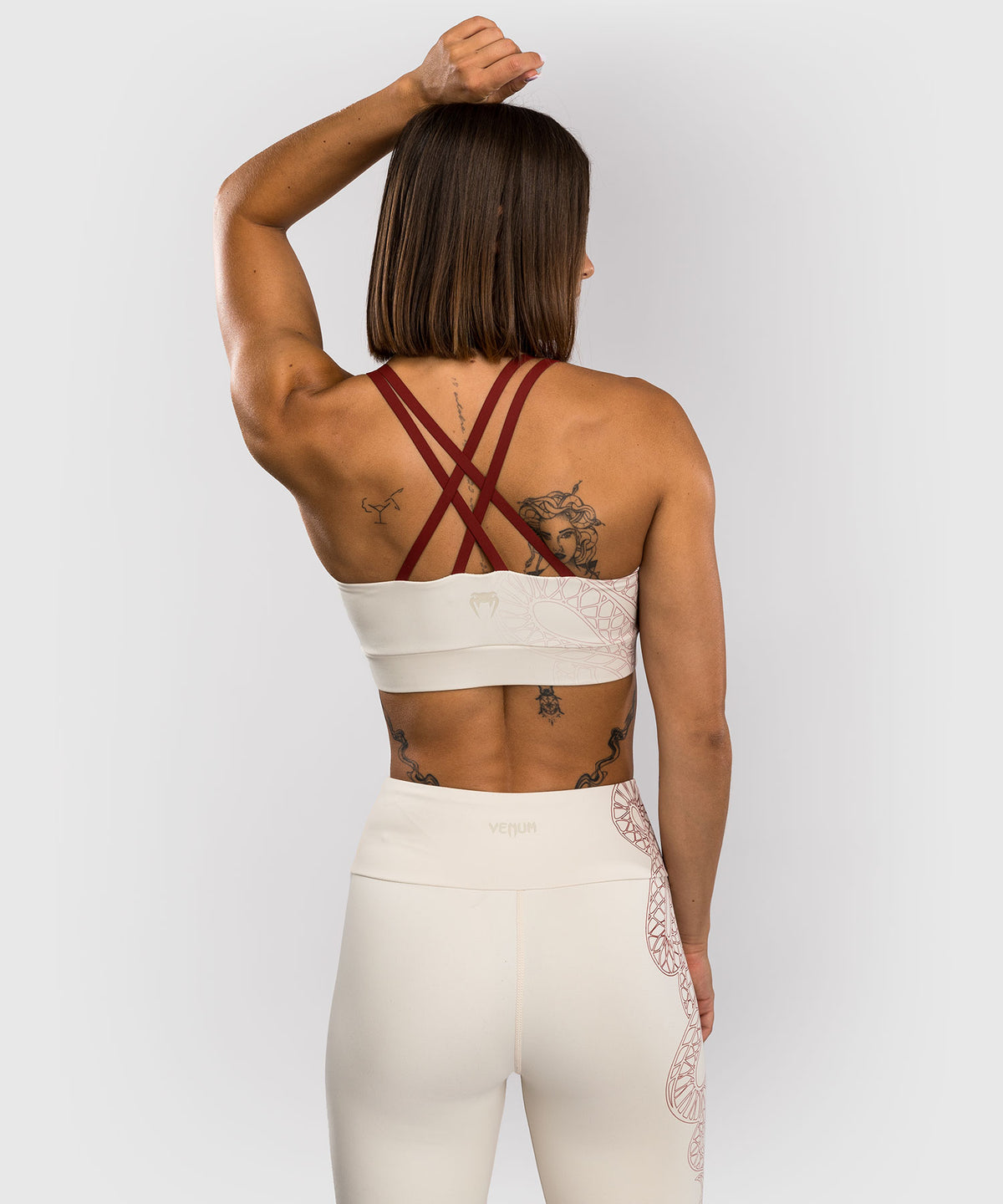 Venum Serpenti Damen Sport-BH – Elfenbein/Burgunder