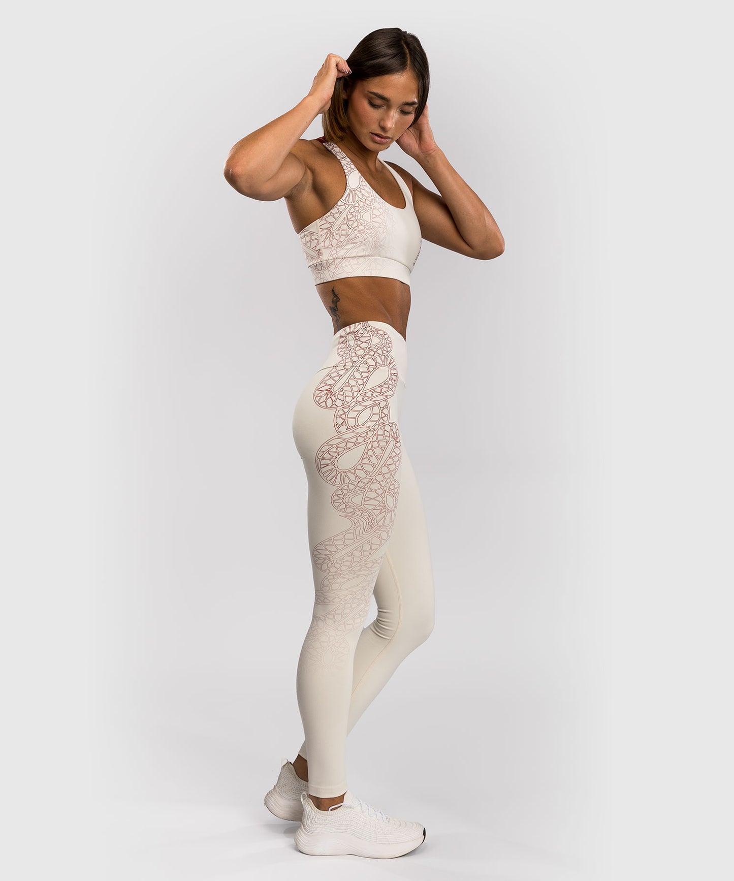 Venum Serpenti Damen Leggings – Elfenbein/Burgunder