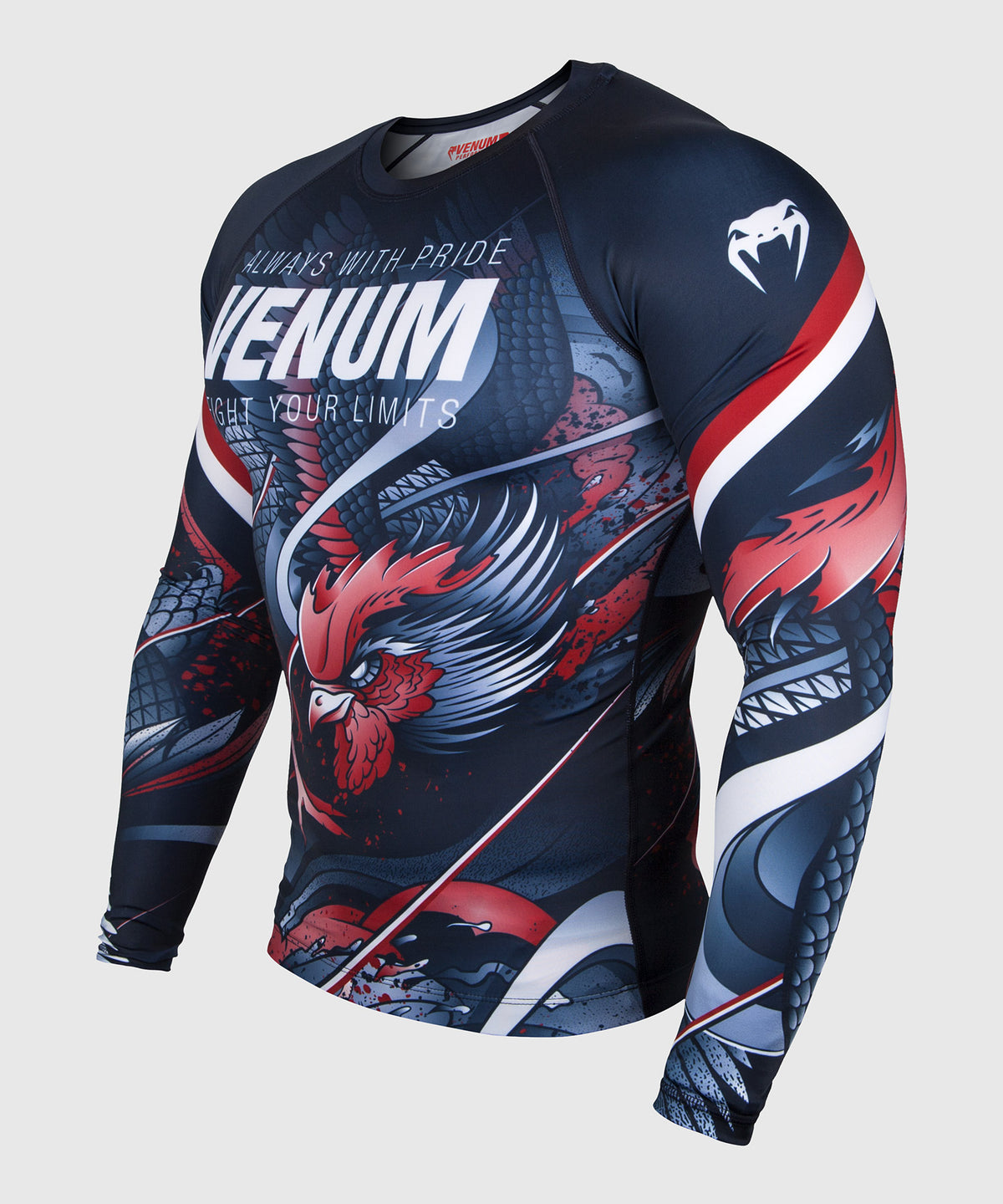 Venum Rooster Rashguard - Langarm - Marineblau/Orange