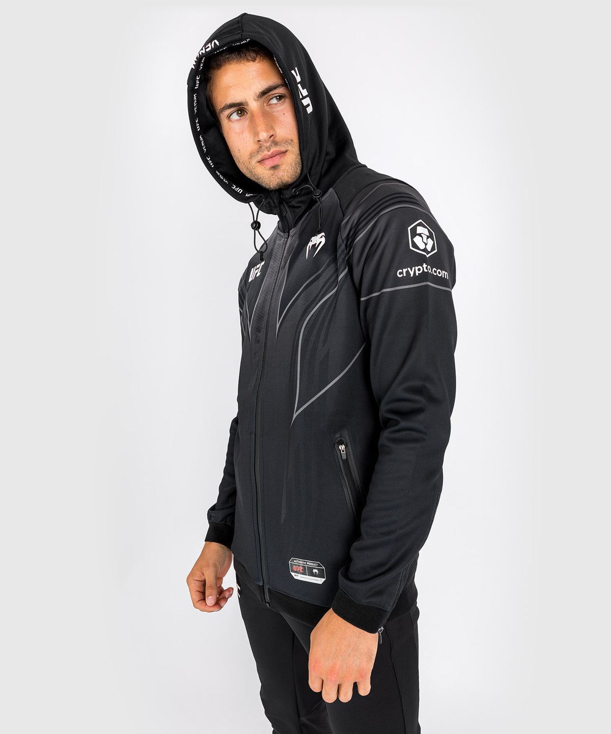 Felpa con cappuccio UFC Venum Authentic Fight Night 2.0 Uomo - Nero