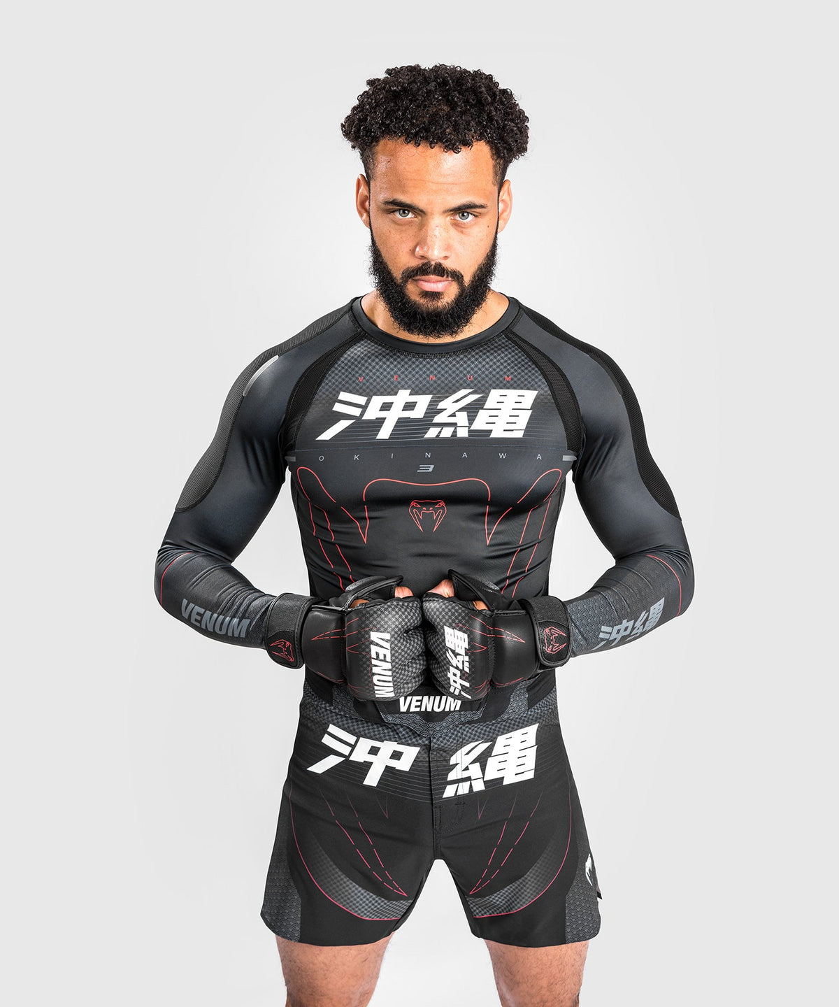Venum Okinawa 3.0- Langarm Rashguard - Schwarz/Rot