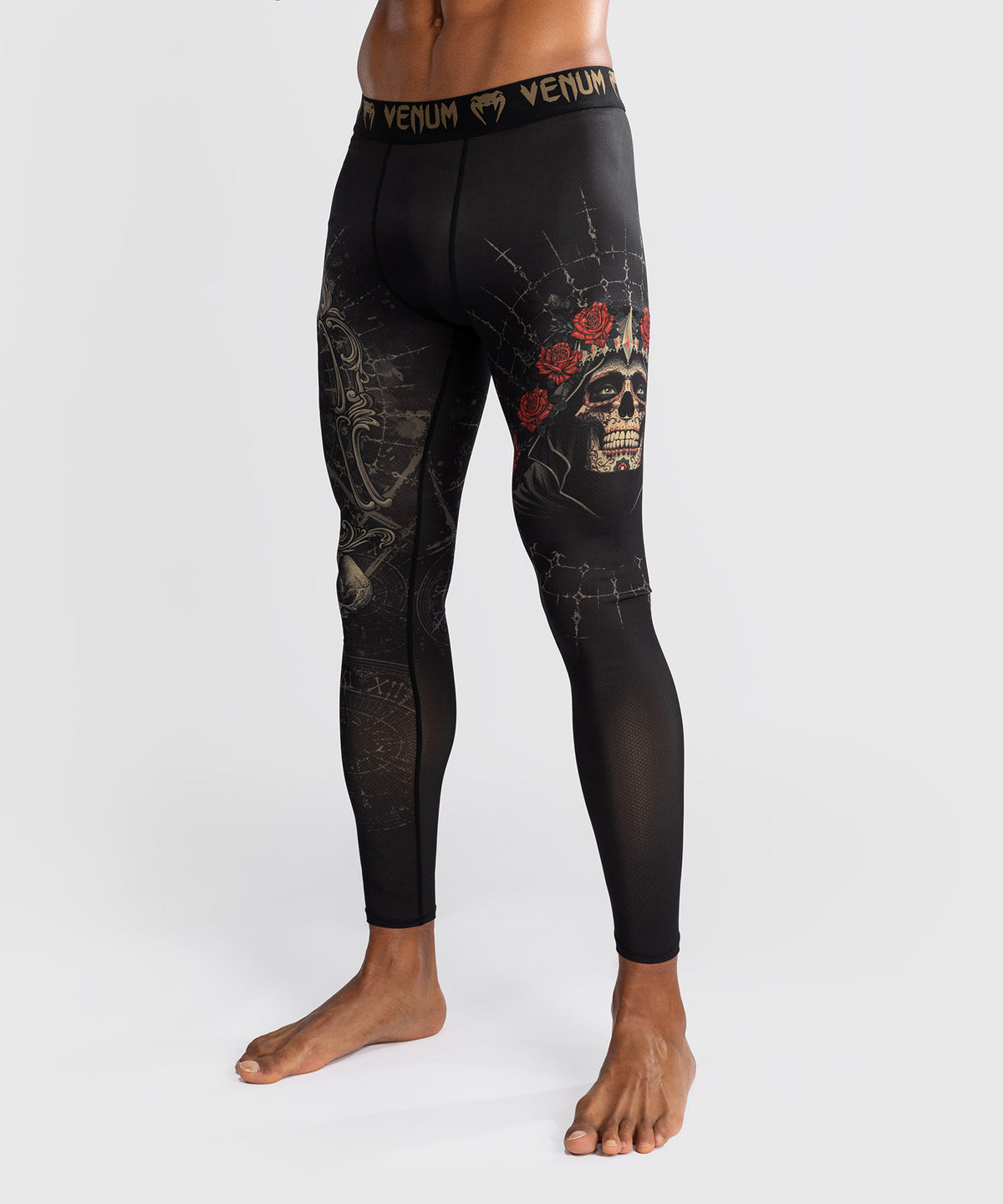 Venum Santa Muerte 5.0 Pantaloni a compressione - Nero Profondo/Oro