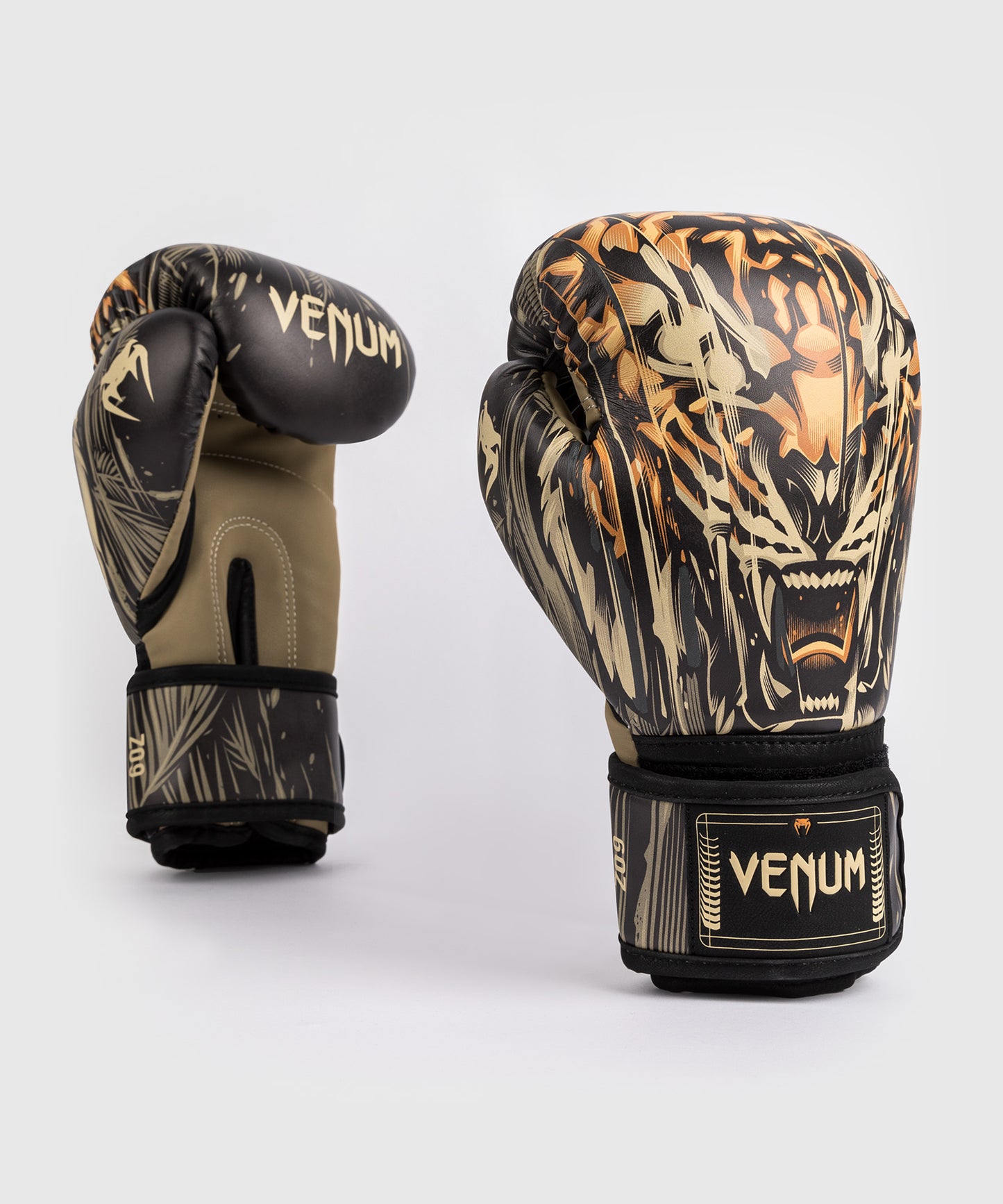Venum Tiger Kinder Boxhandschuhe - Schwarz/Neon Orange