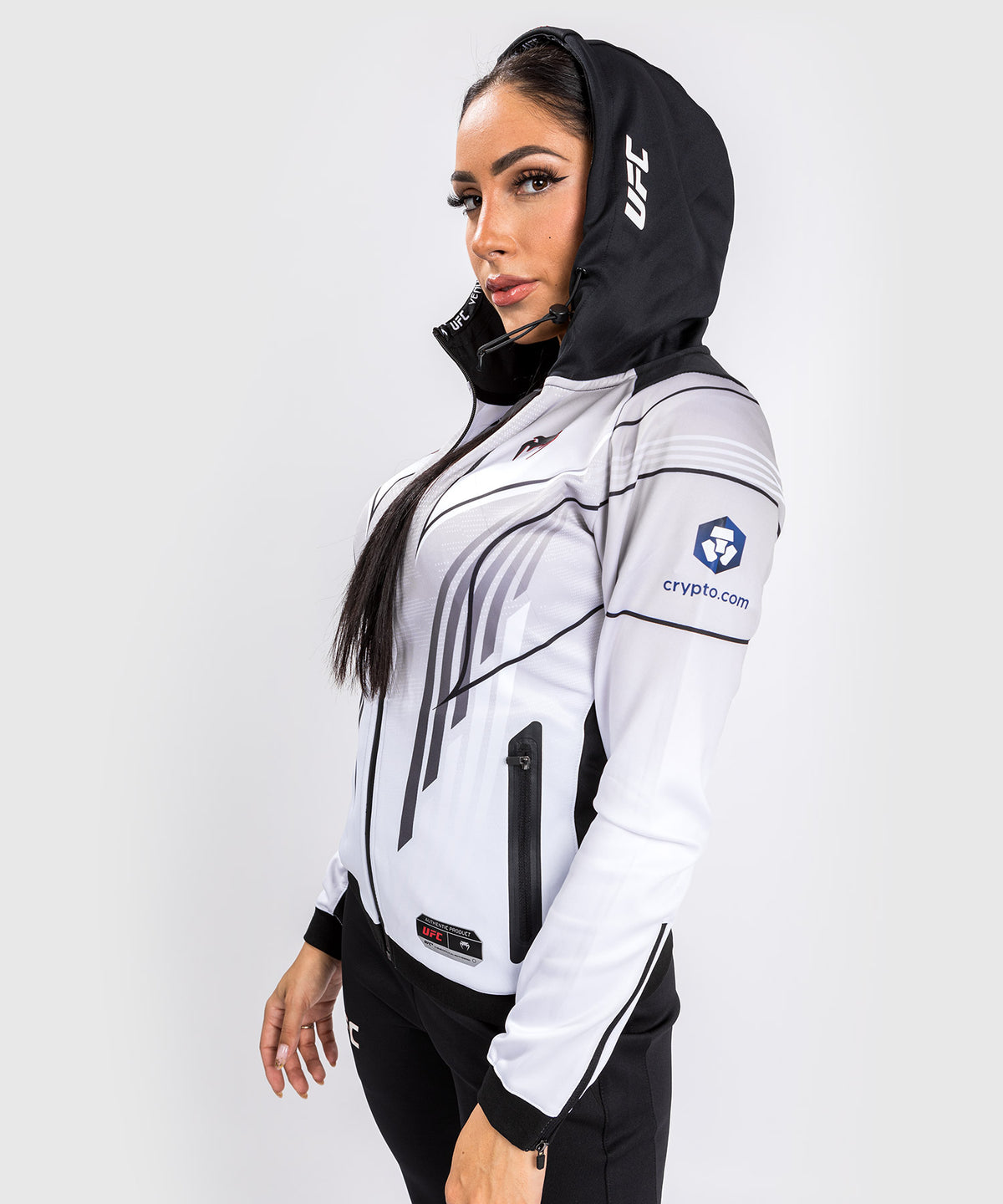 Felpa con cappuccio UFC Venum Authentic Fight Night 2.0 Donna - Bianco