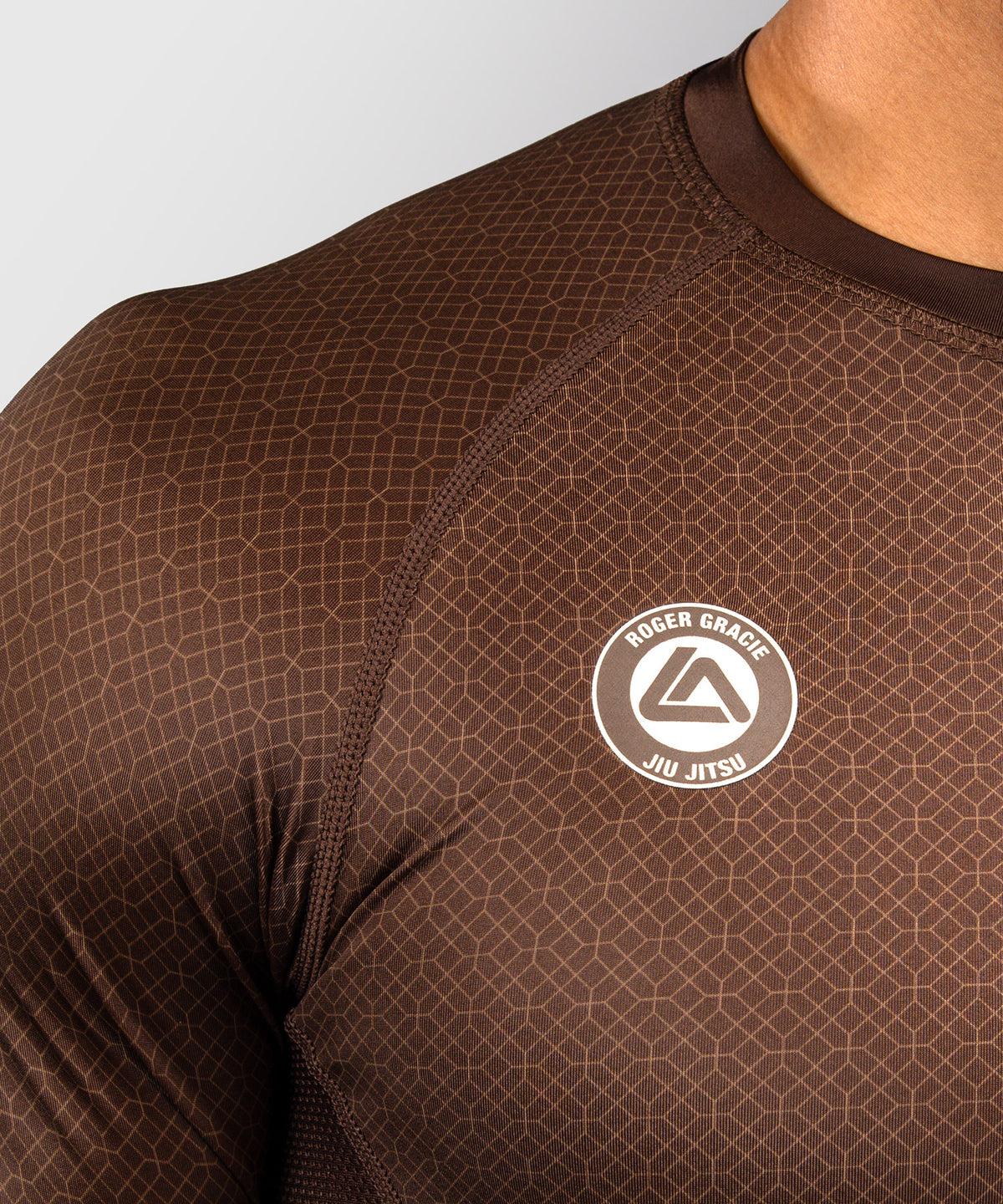 Rashguard à Manches Courtes Venum x Roger Gracie Academy - Marron Foncé