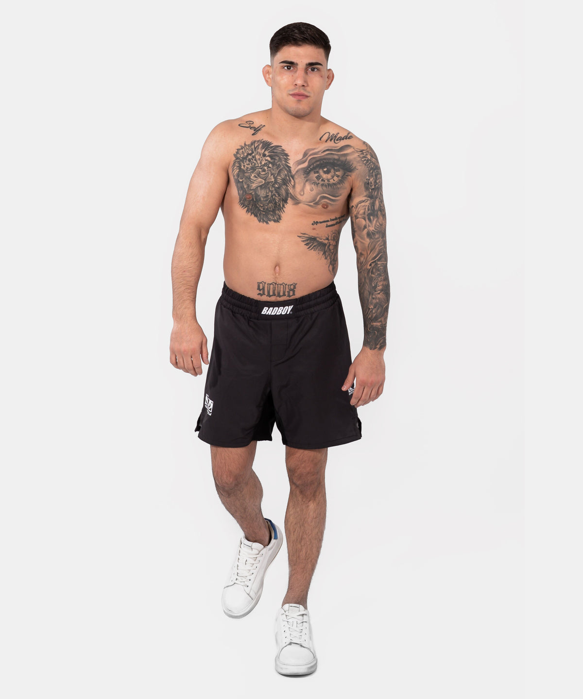 Bad Boy Logo Classic MMA-Shorts - Schwarz/Weiß