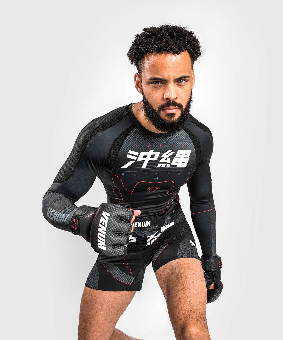 Venum Okinawa 3.0- Langarm Rashguard - Schwarz/Rot