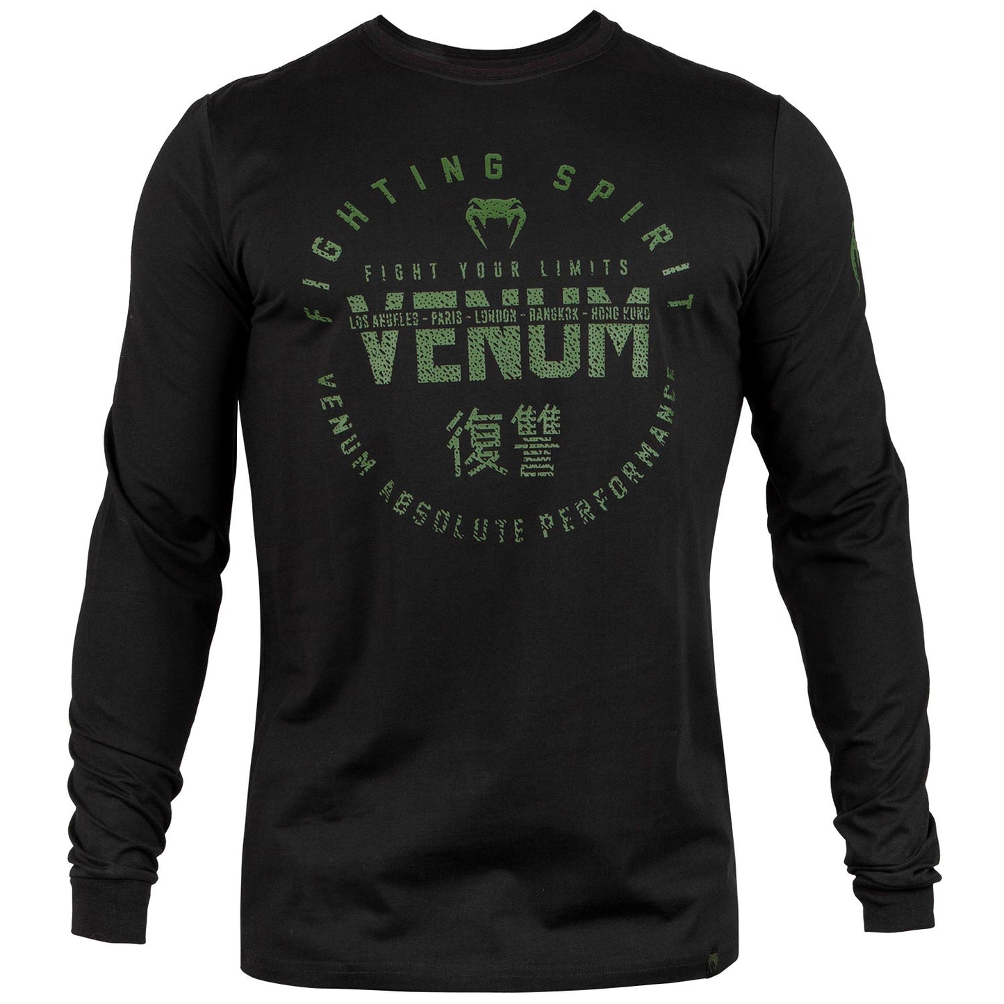 Camiseta Venum Mangas Largas - Negro/Caqui