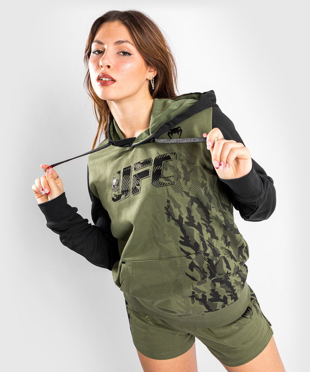 Frauen UFC Venum Authentic Fight Week Kapuzenpullover - Khaki