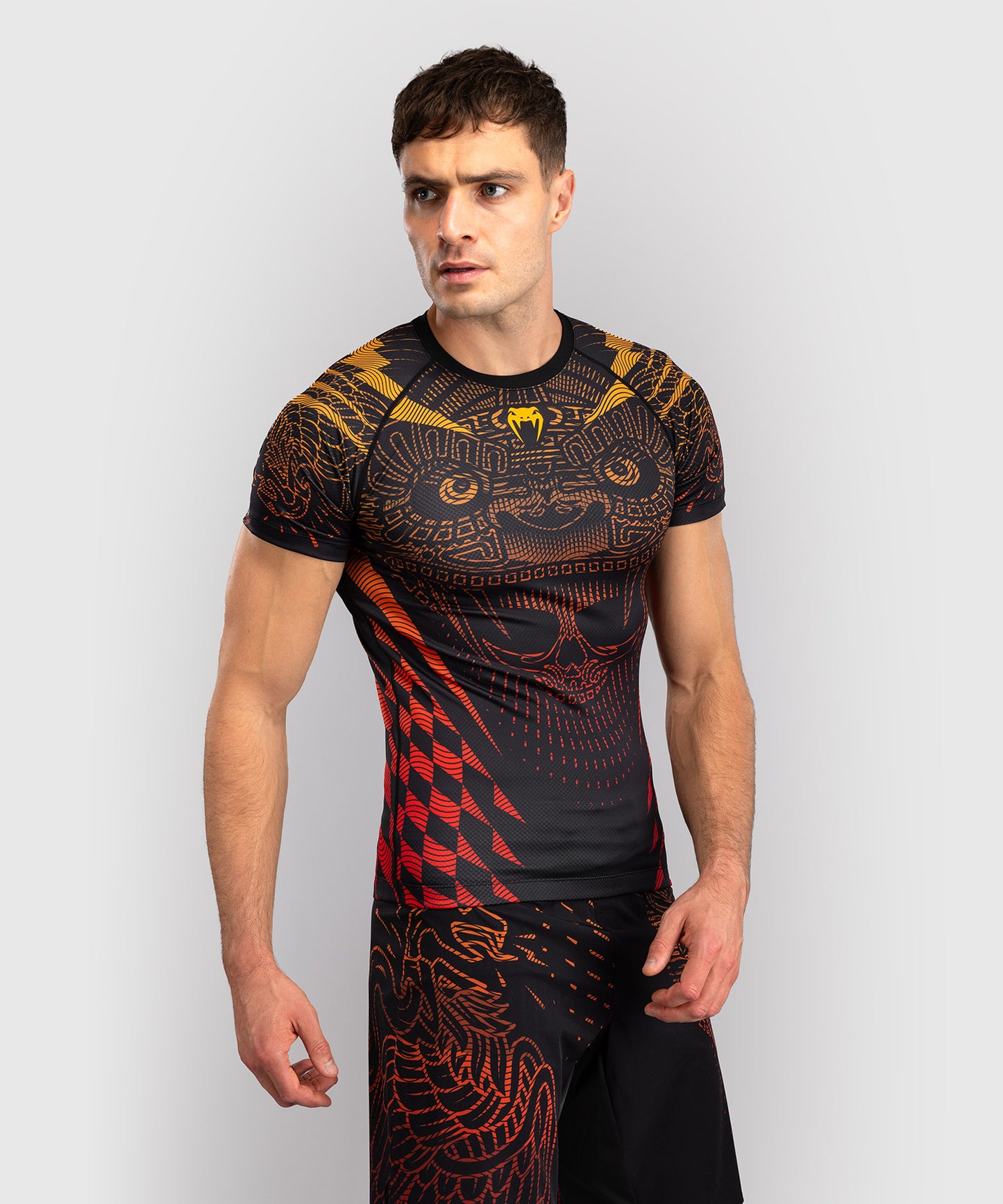 Venum Quetzal Fury Kurzarm Rashguard - Schwarz/Fury Rot/Tangerine
