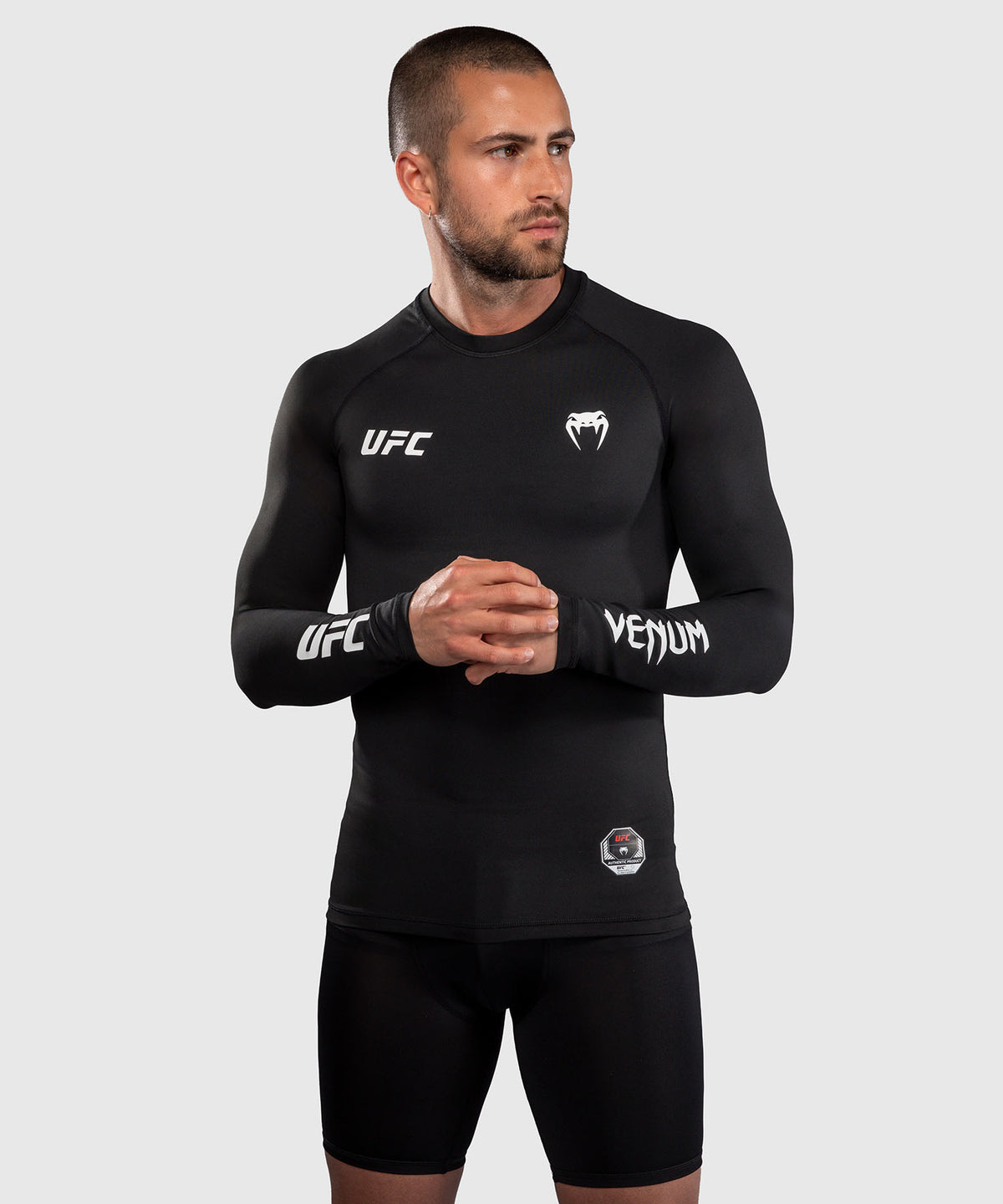 Venum UFC Unity by Venum Authentic Fight Week Rashguard Tecnica a Maniche Lunghe da Uomo - Nero