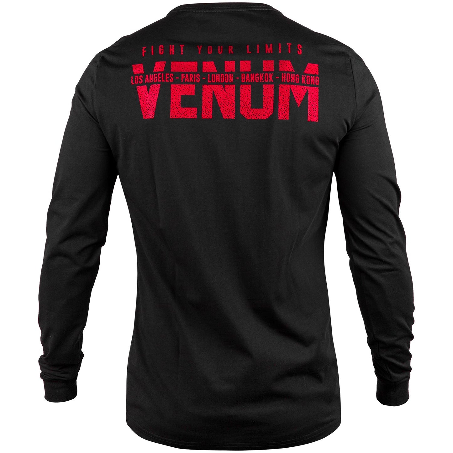Camiseta Venum Signature Mangas Largas - Negro/Rojo