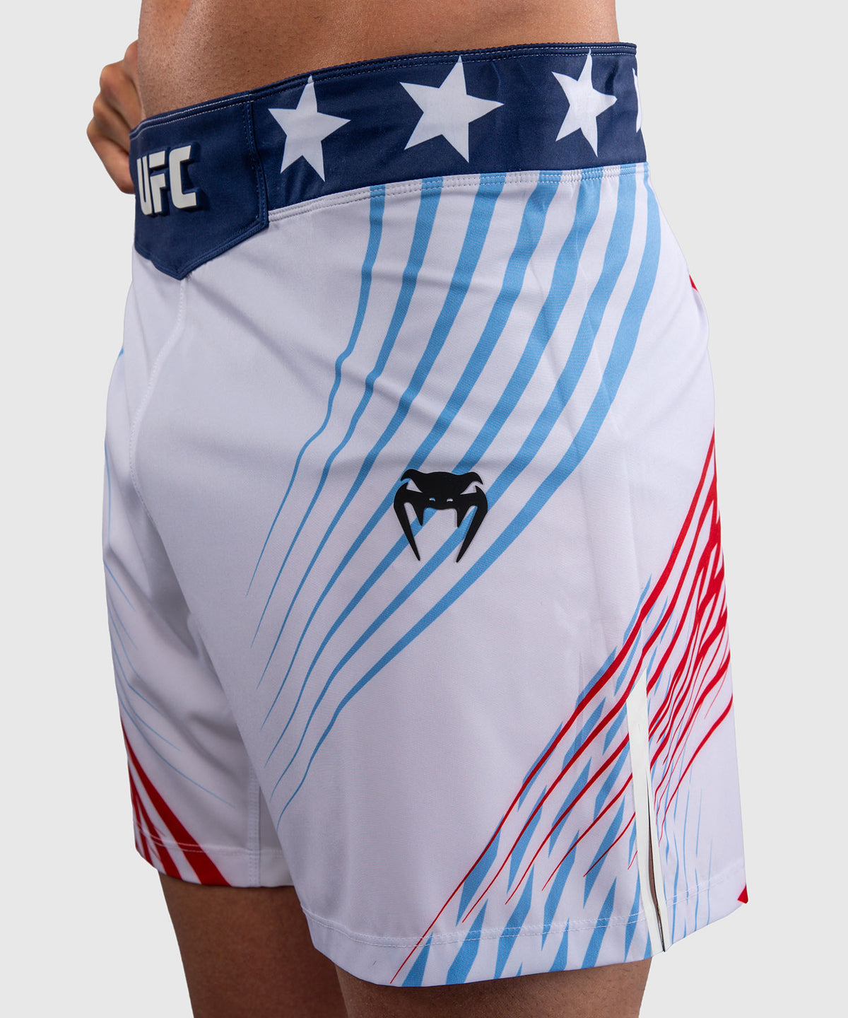 Men's Official UFC Freedom 250 by Venum White Authentic Fight Night Short Fit Fight Short