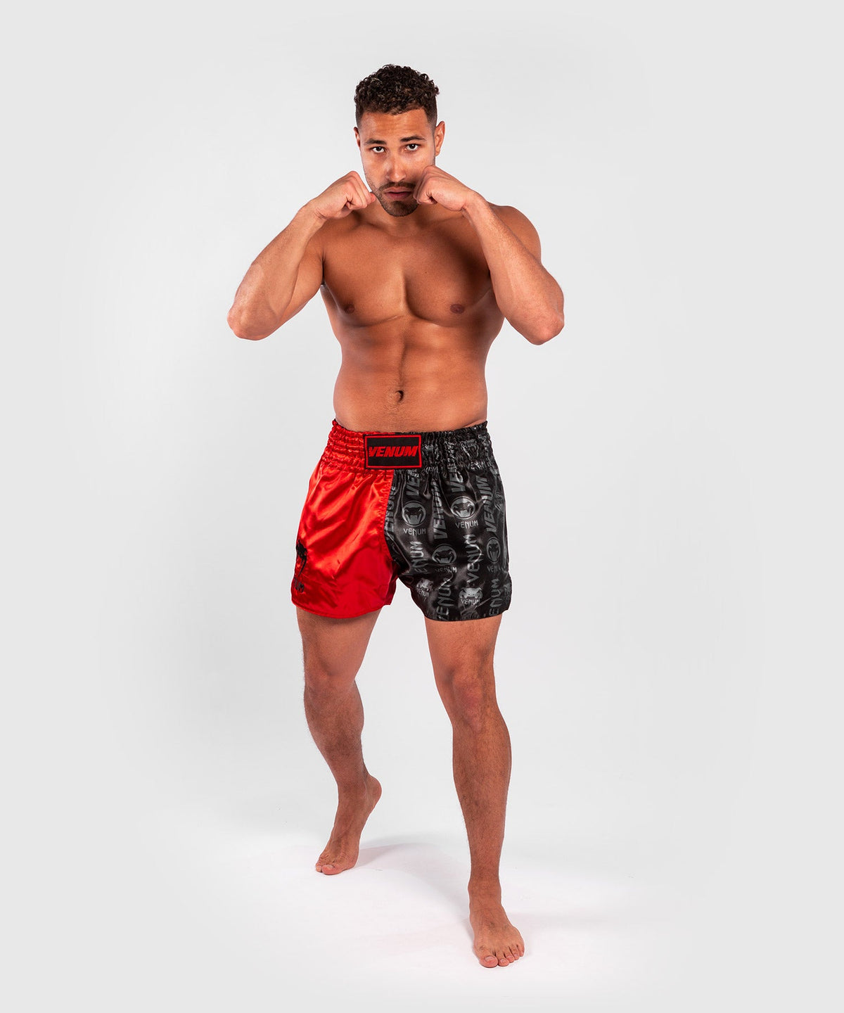 Short de Muay Thai Venum Logos - Noir/Rouge