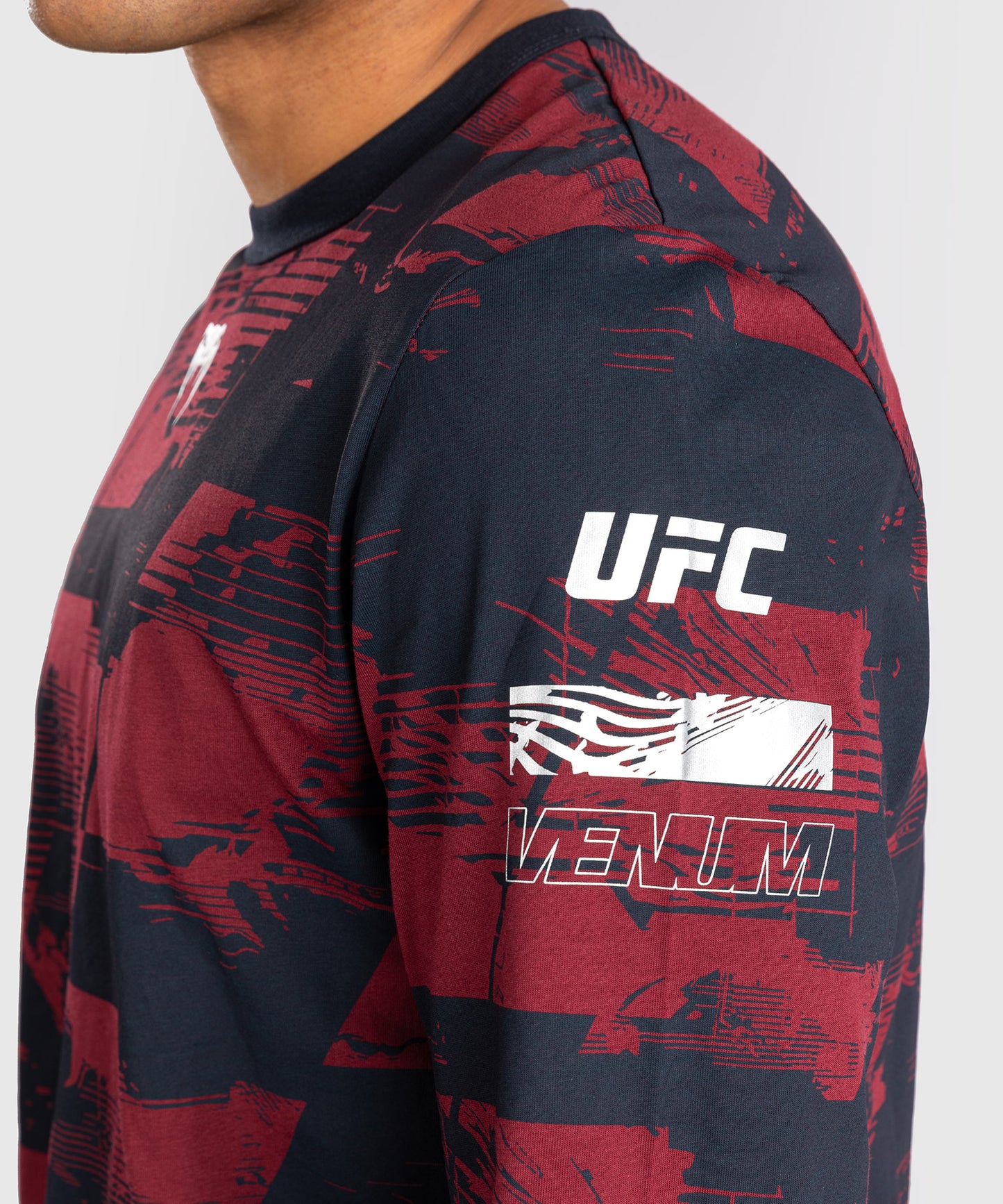 UFC Zenith by Venum Authentic Fight Week Langarm T-Shirt Herren - Marineblau/Burgunderrot/Silber