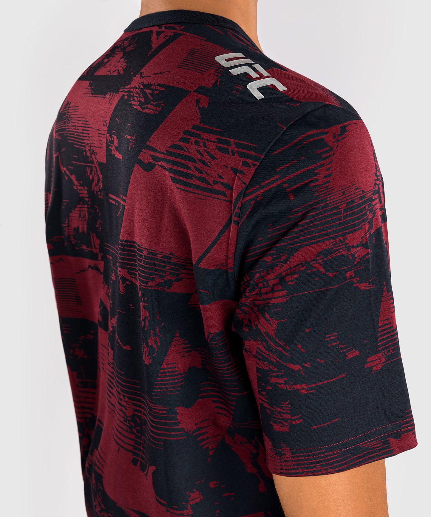 UFC Zenith by Venum Authentic Fight Week Kurzarm T-Shirt Damen - Marineblau/Burgunderrot/Silber
