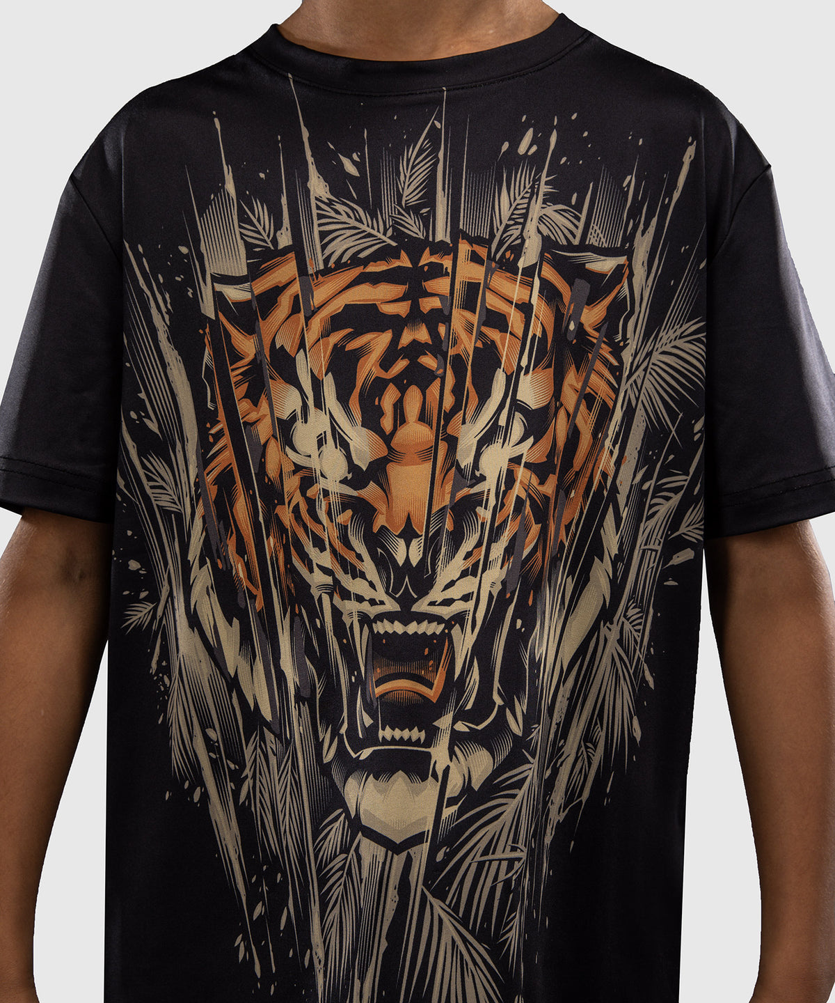 Venum Tiger Maglietta Dry-Tech Bambini - Nero/Arancione Neon