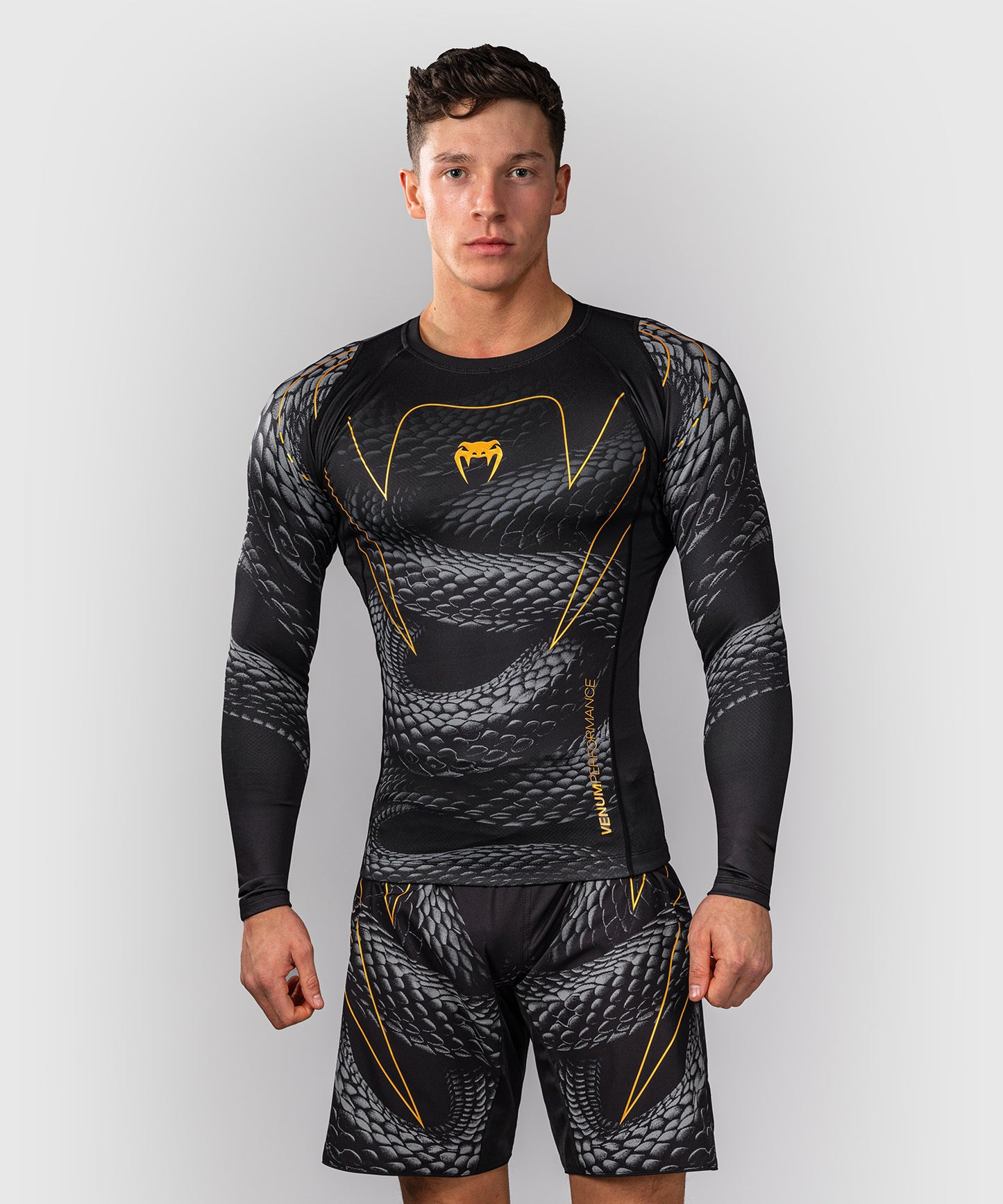 Venum Matupa Long Sleeve Rashguard - Black/Grey/Gold