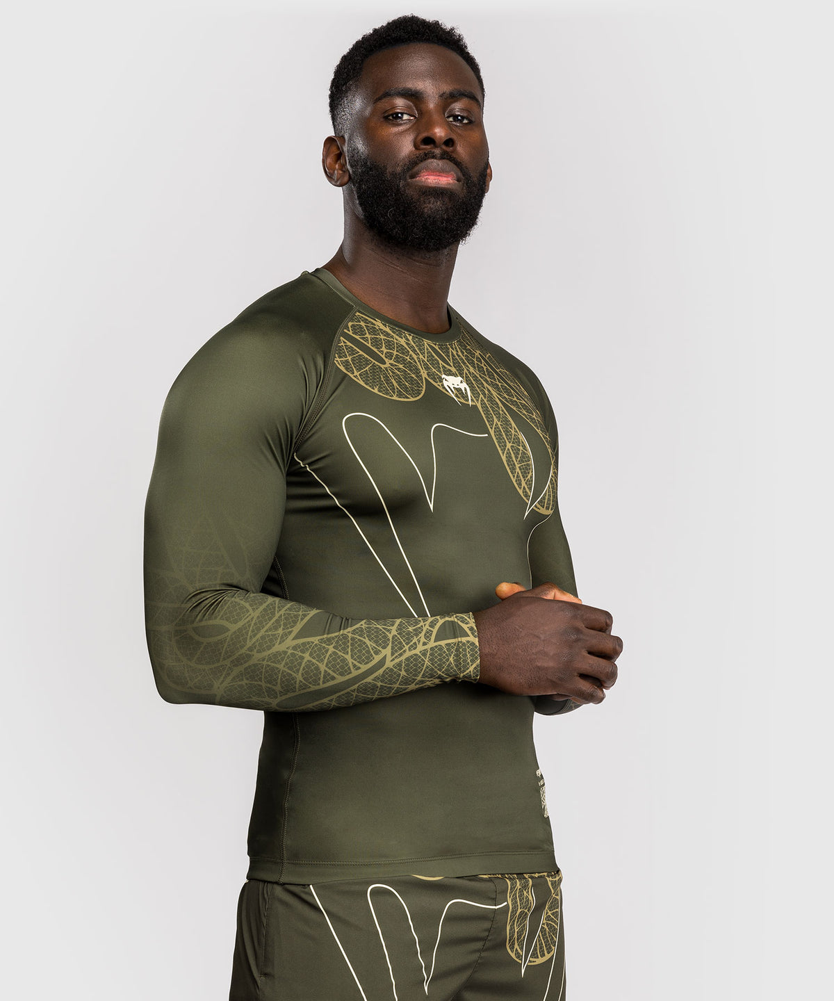 Venum Serpenti Langarm Rashguard – Khaki/Bronze/Ivory