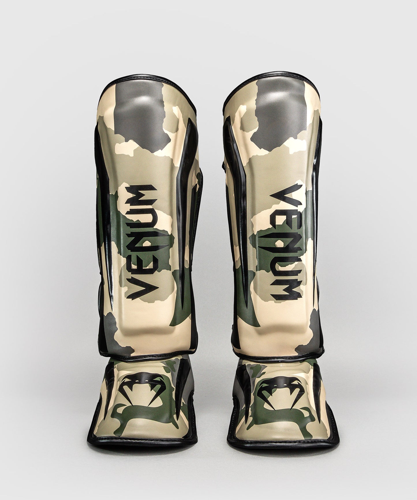 Venum Elite Camo Shin Guards - Khaki/ Off-White