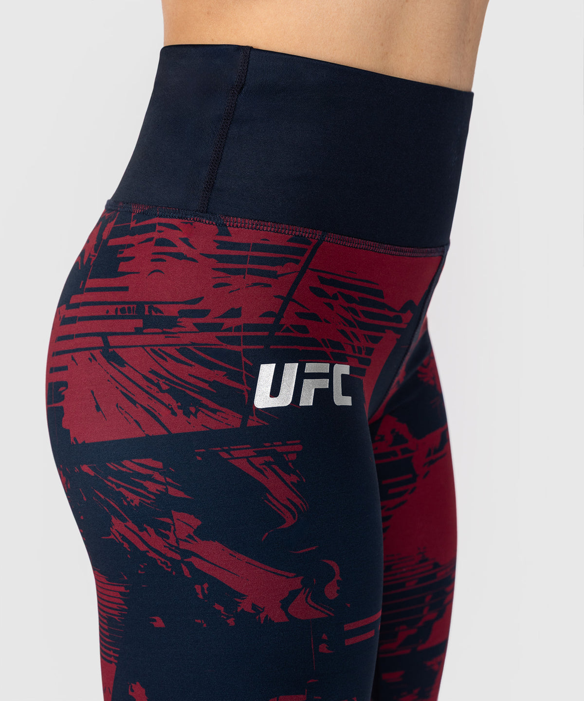 UFC Zenith by Venum Authentic Fight Week Damen-Leggings - Marineblau/Bordeauxrot/Silber