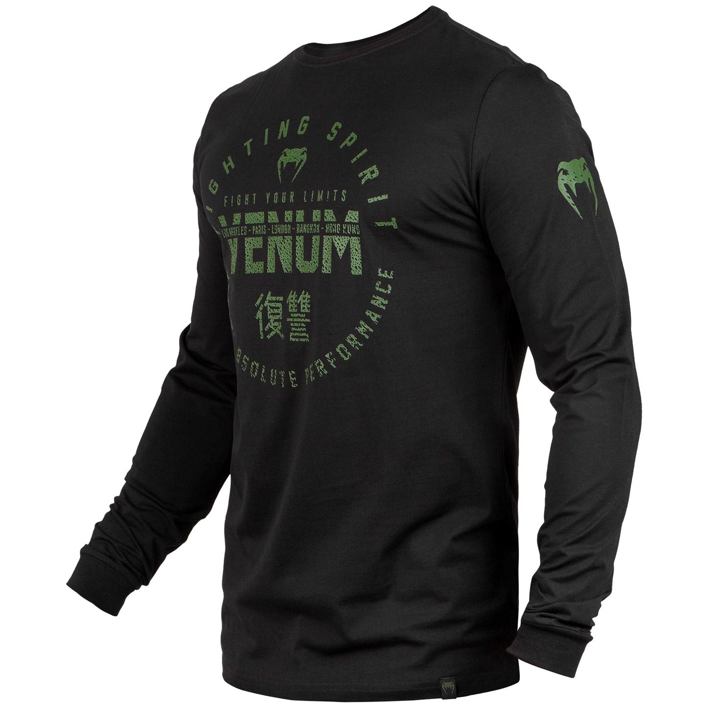 Camiseta Venum Mangas Largas - Negro/Caqui