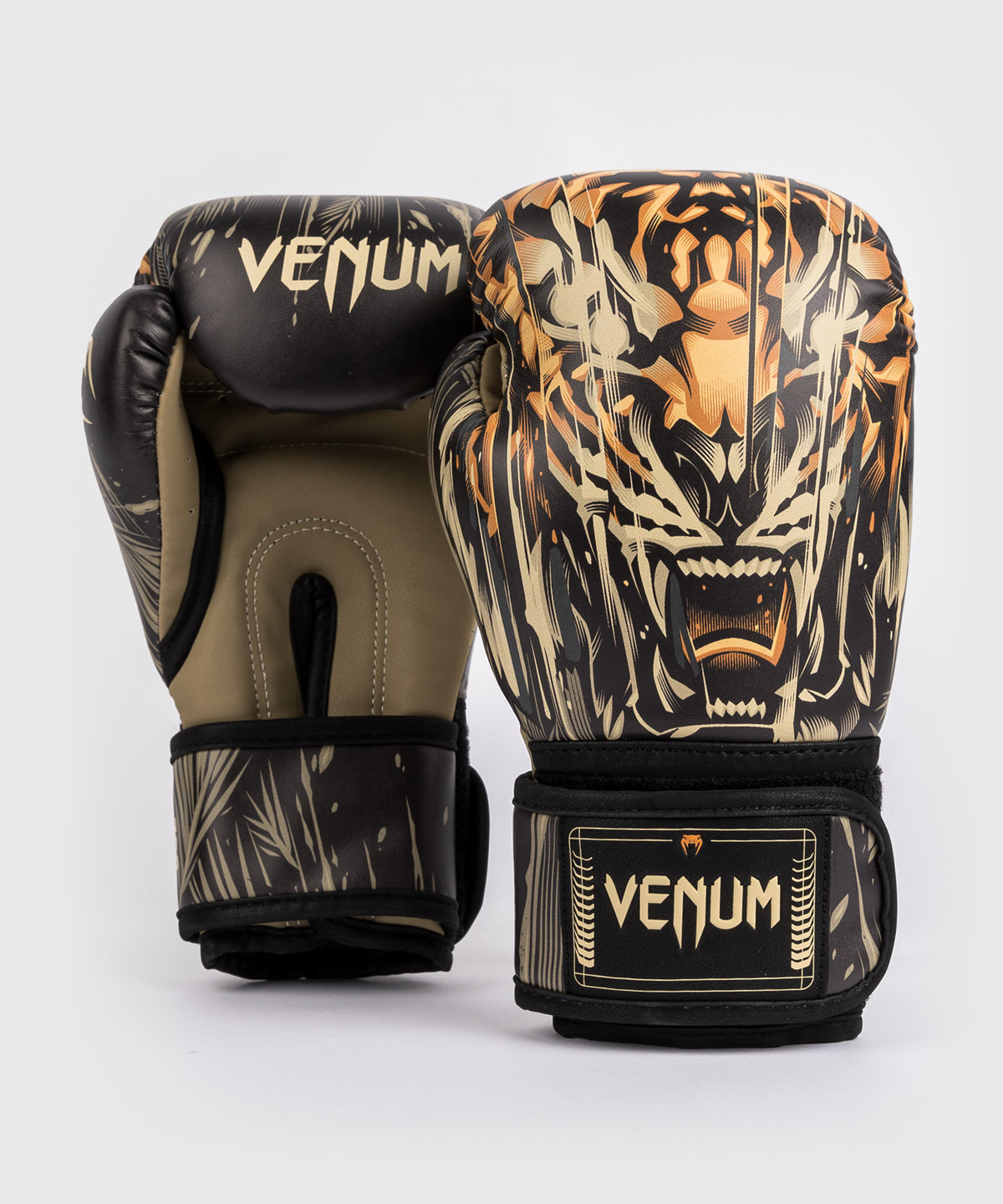 Venum Tiger Kinder Boxhandschuhe - Schwarz/Neon Orange