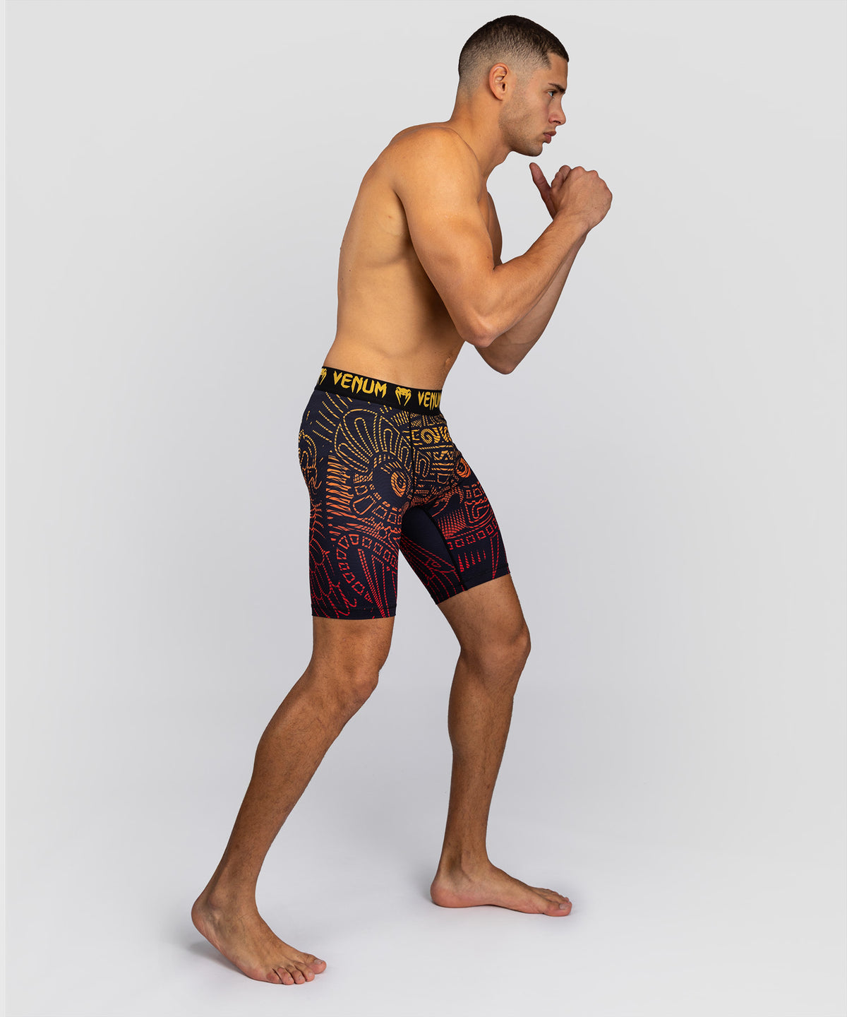 Short de Compression Venum Quetzal Fury - Noir/Rouge Fury/Mandarine