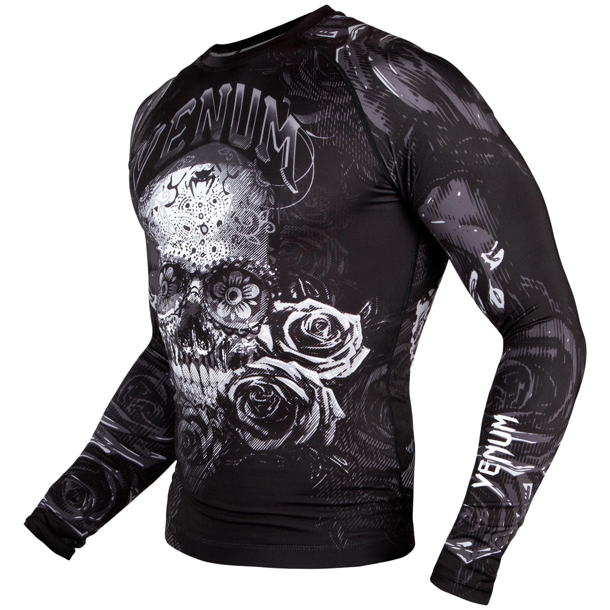 Rashguard Venum Santa Muerte 3.0 - Maniche lunghe - Nera/Bianca
