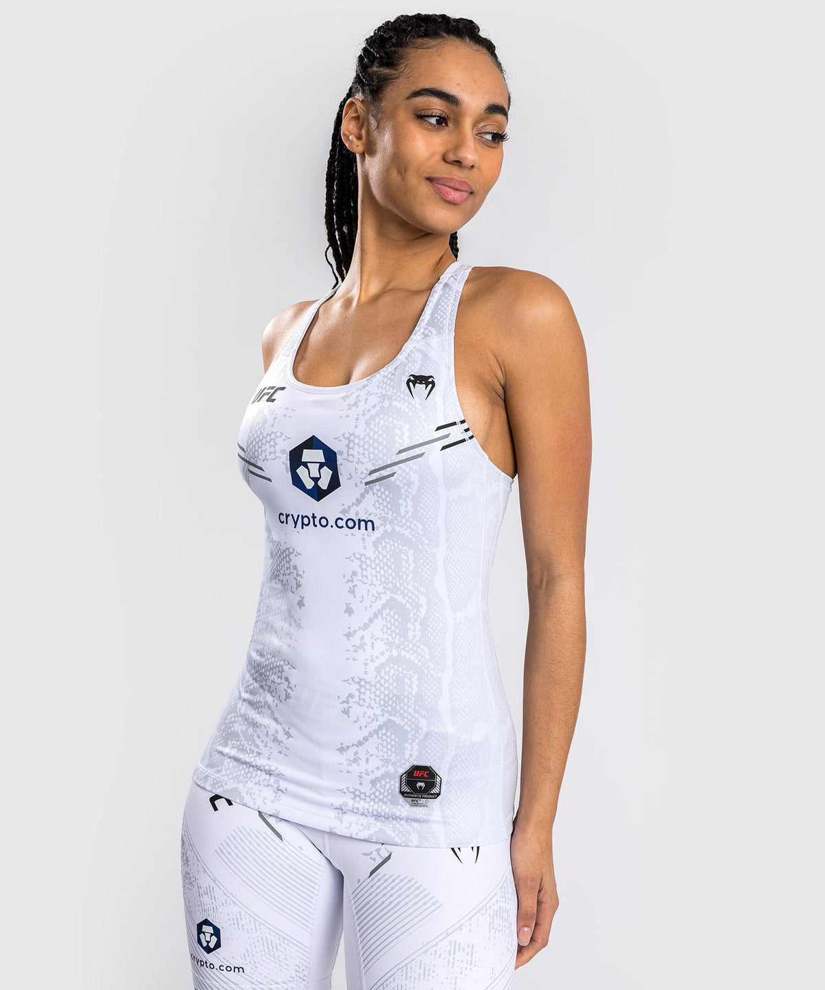 Débardeur ajusté avec brassière intégrée pour Femmes UFC Adrenaline by Venum Authentic Fight Night - Blanc