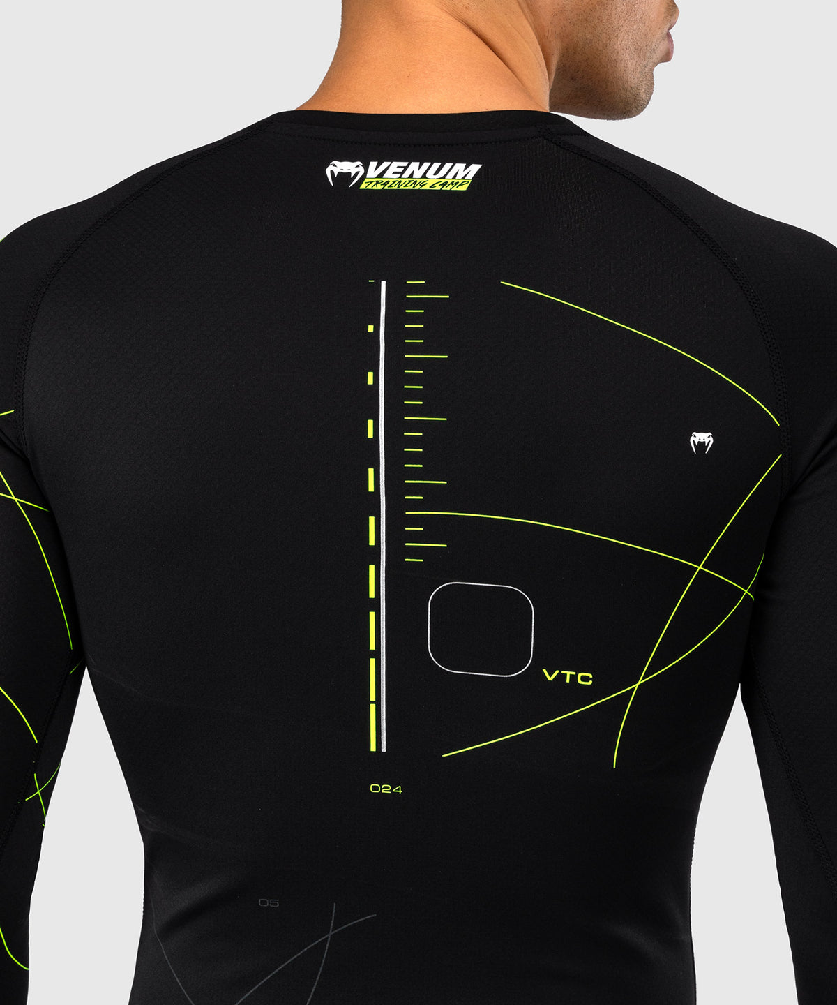 Venum Training Camp 4.0 Langarm Rashguard - Schwarz/Neongrün