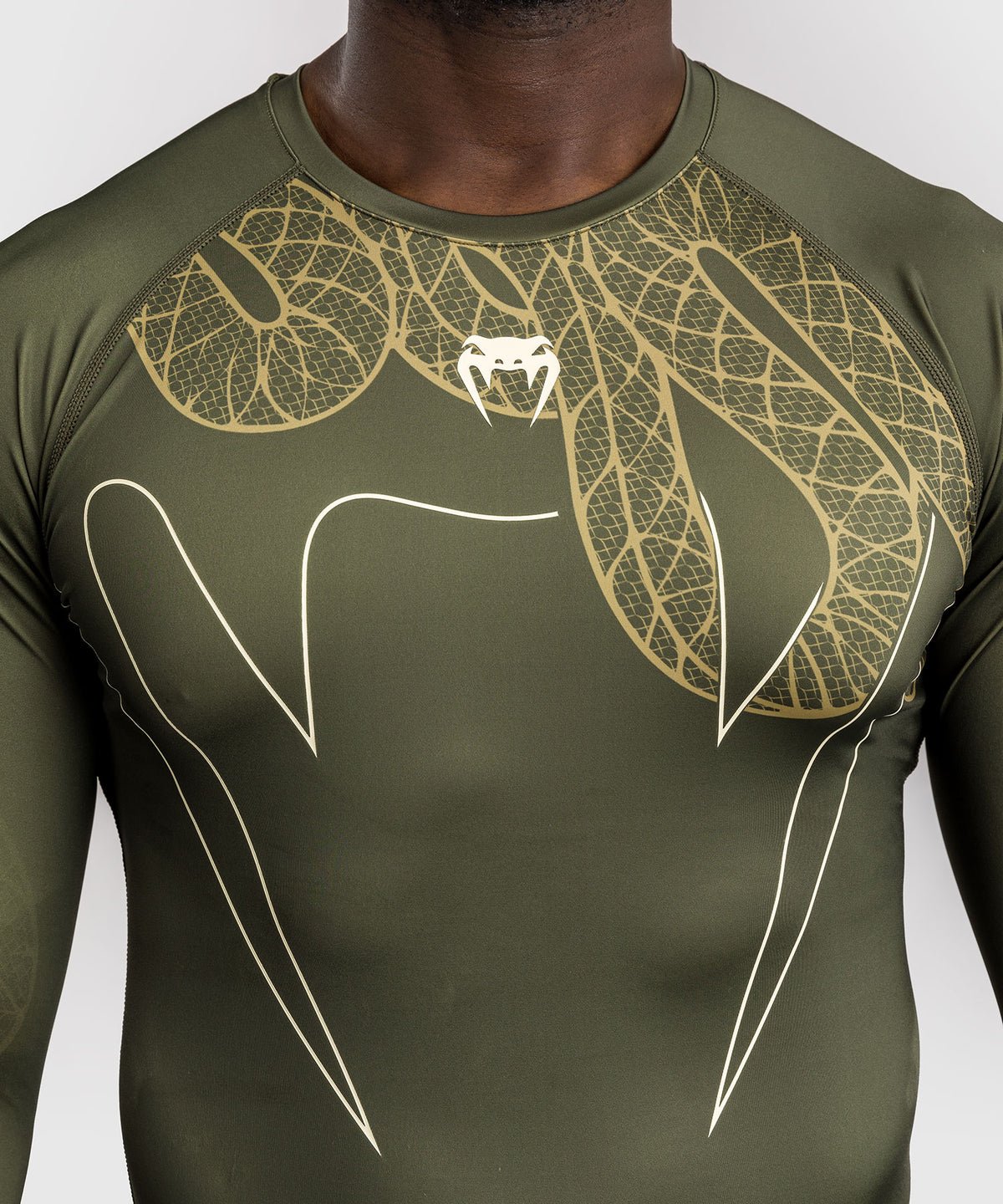Venum Serpenti Langarm Rashguard – Khaki/Bronze/Ivory
