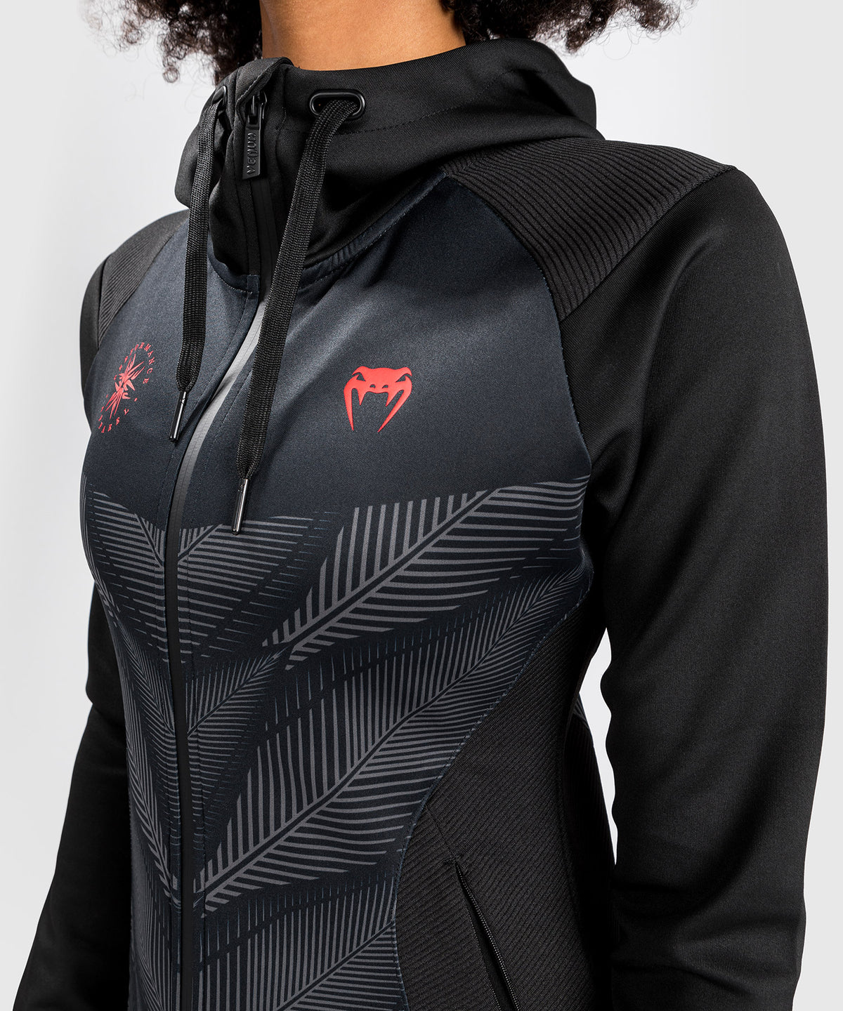 Sudadera con capucha Venum Phantom - Para mujer - Negro/Rojo