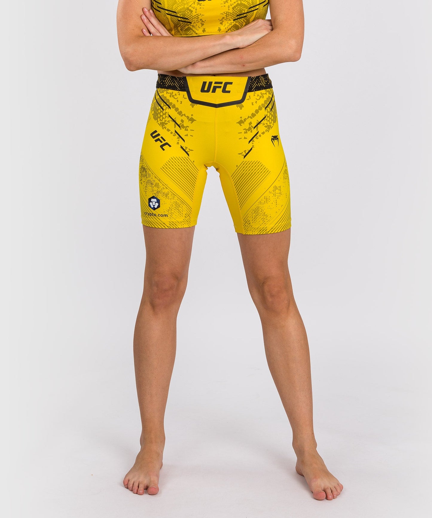 Short de compression Long Fit pour Femmes UFC Adrenaline by Venum Authentic Fight Night - Jaune