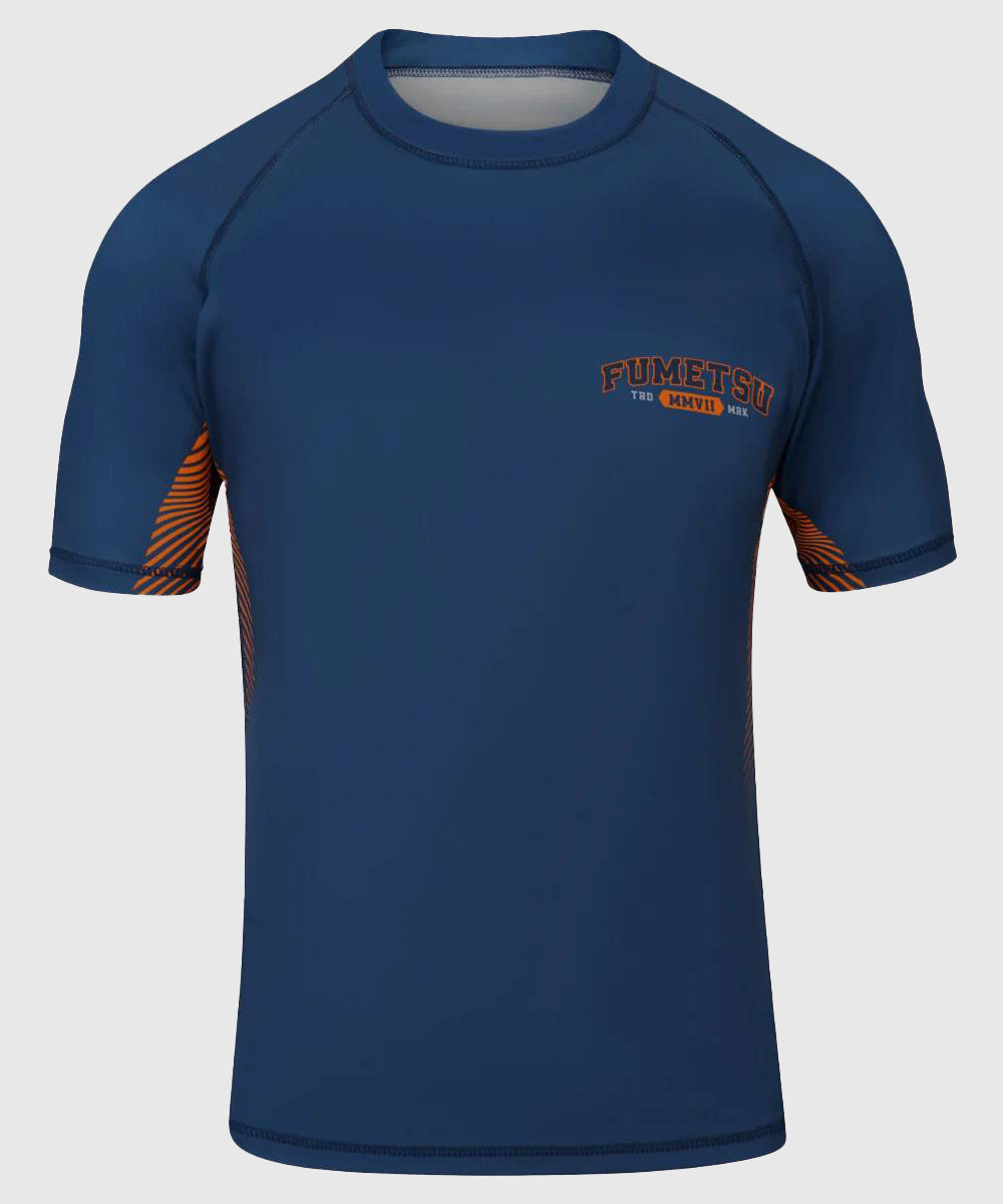 Fumetsu Varsity Kurzarm-Rashguard - Marineblau