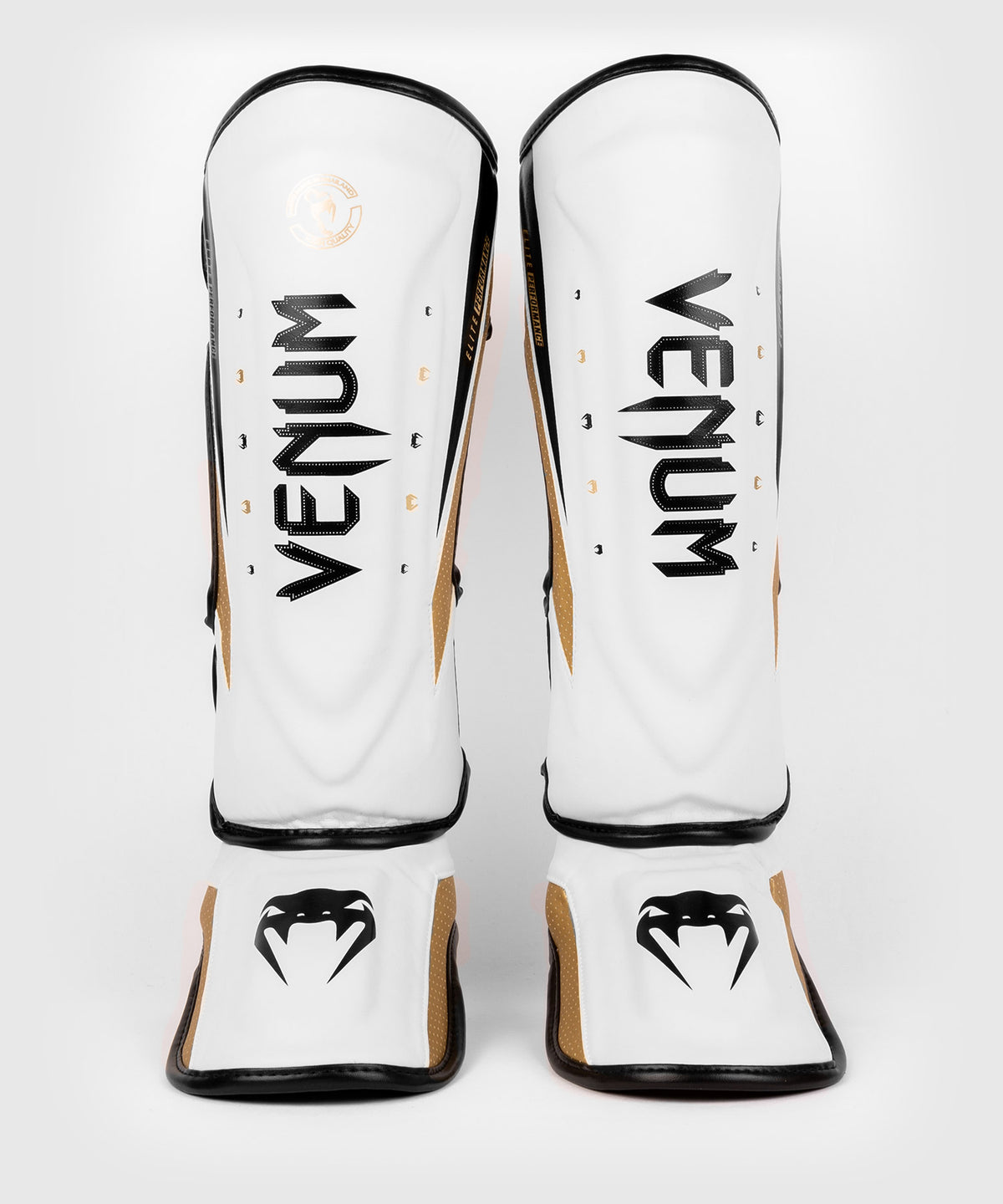 Venum Elite Evo Shinguards - White/Gold